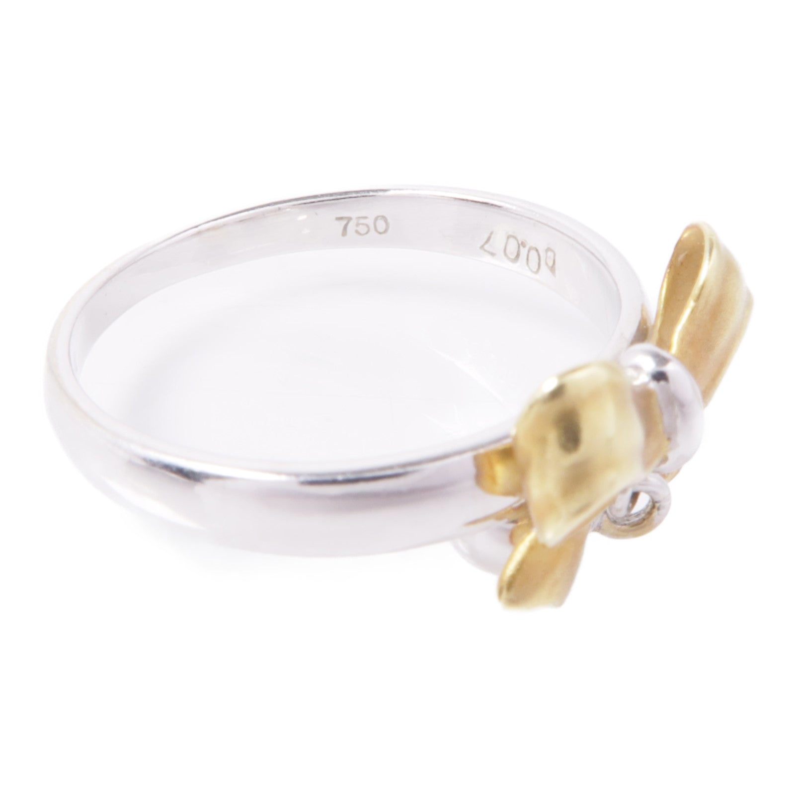 JEWELRY Diamond Ring 18K White Gold/Yellow Gold US#5