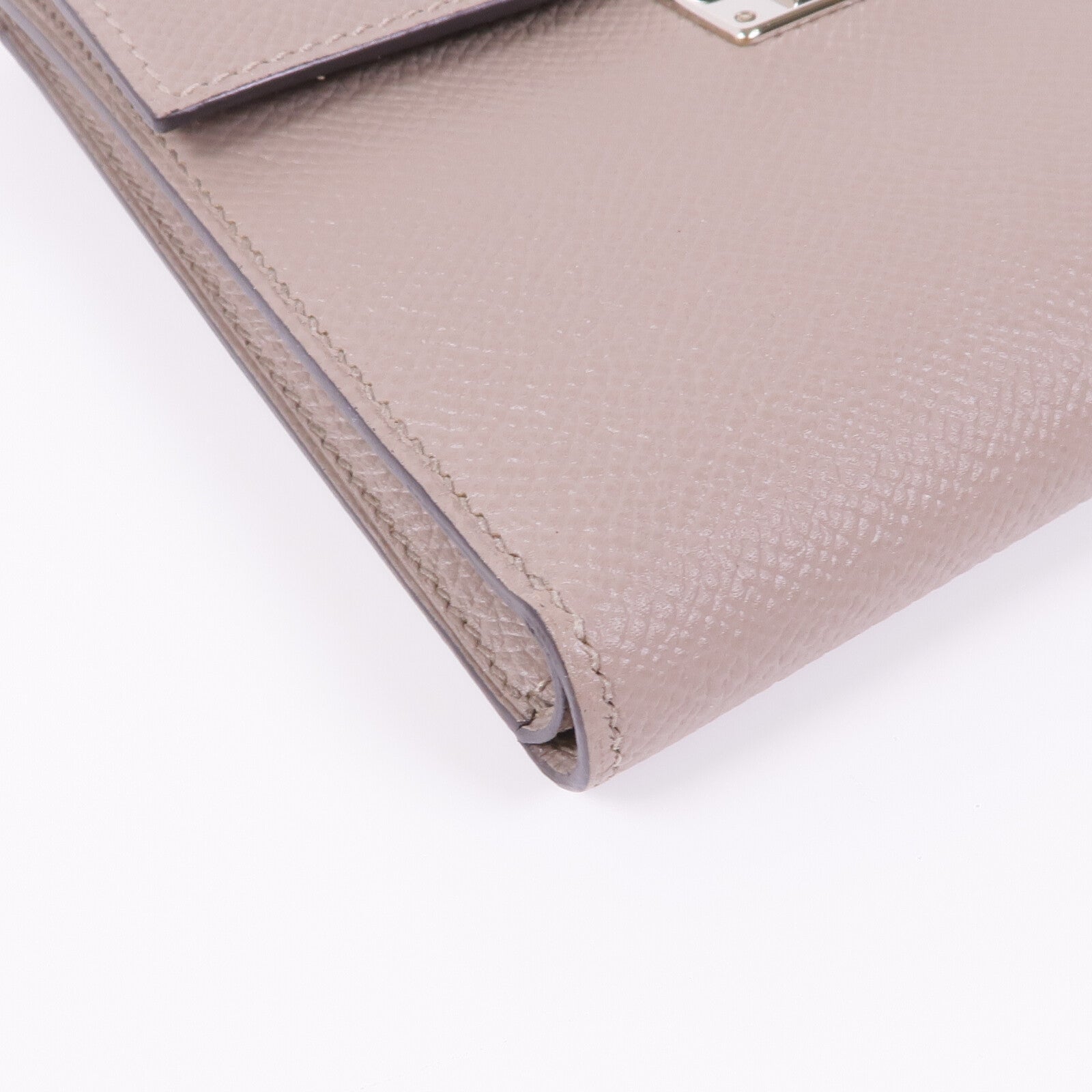 HERMES Epsom皮革Clic Wallet銀扣錢包Etoupe