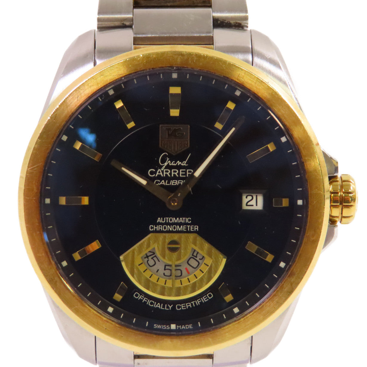 TAG HEUER Grand Carrera Watch不鏽鋼/18K黃金自動機芯手錶