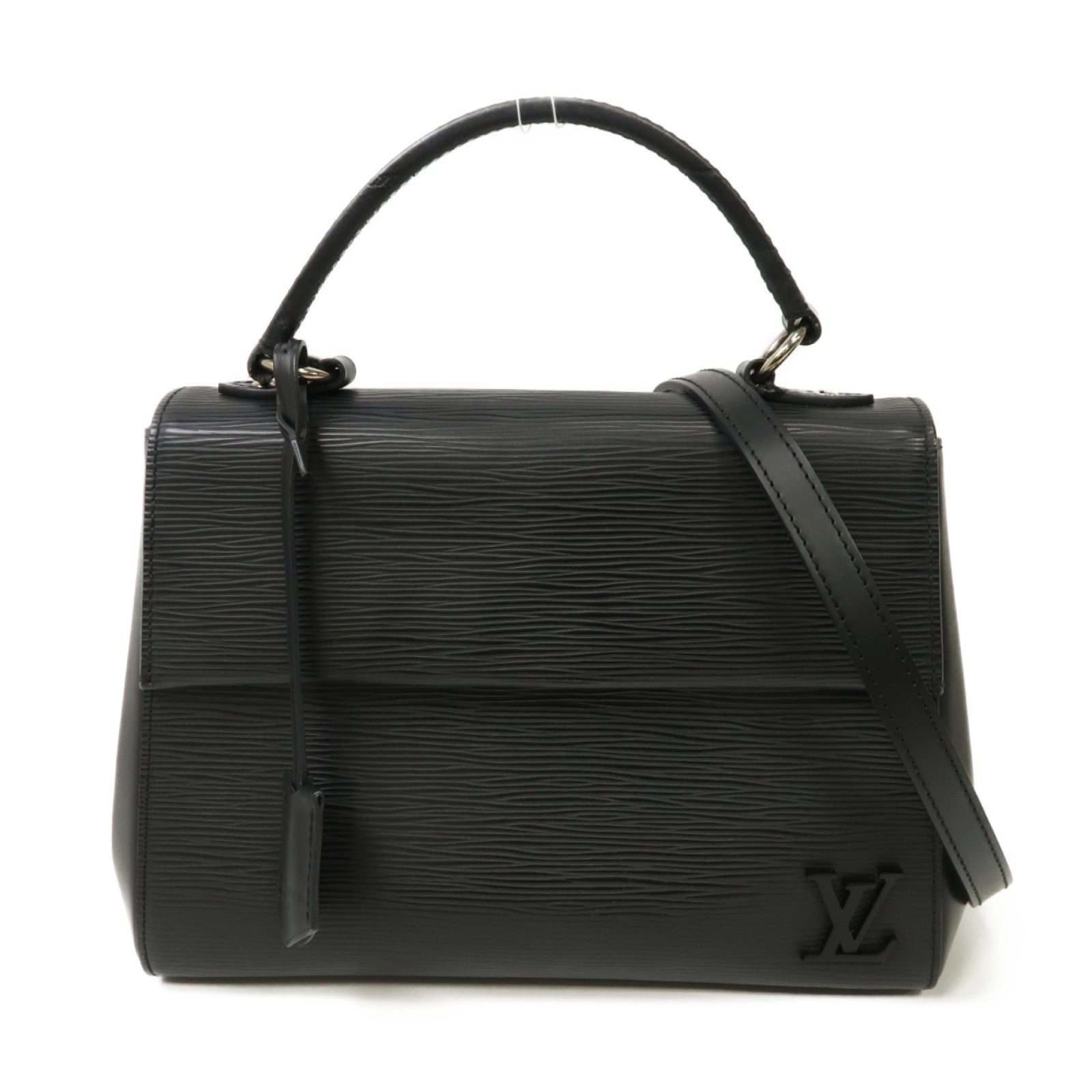 LOUIS VUITTON Epi皮革Cluny BB Shoulder Bag銀扣肩背袋黑色