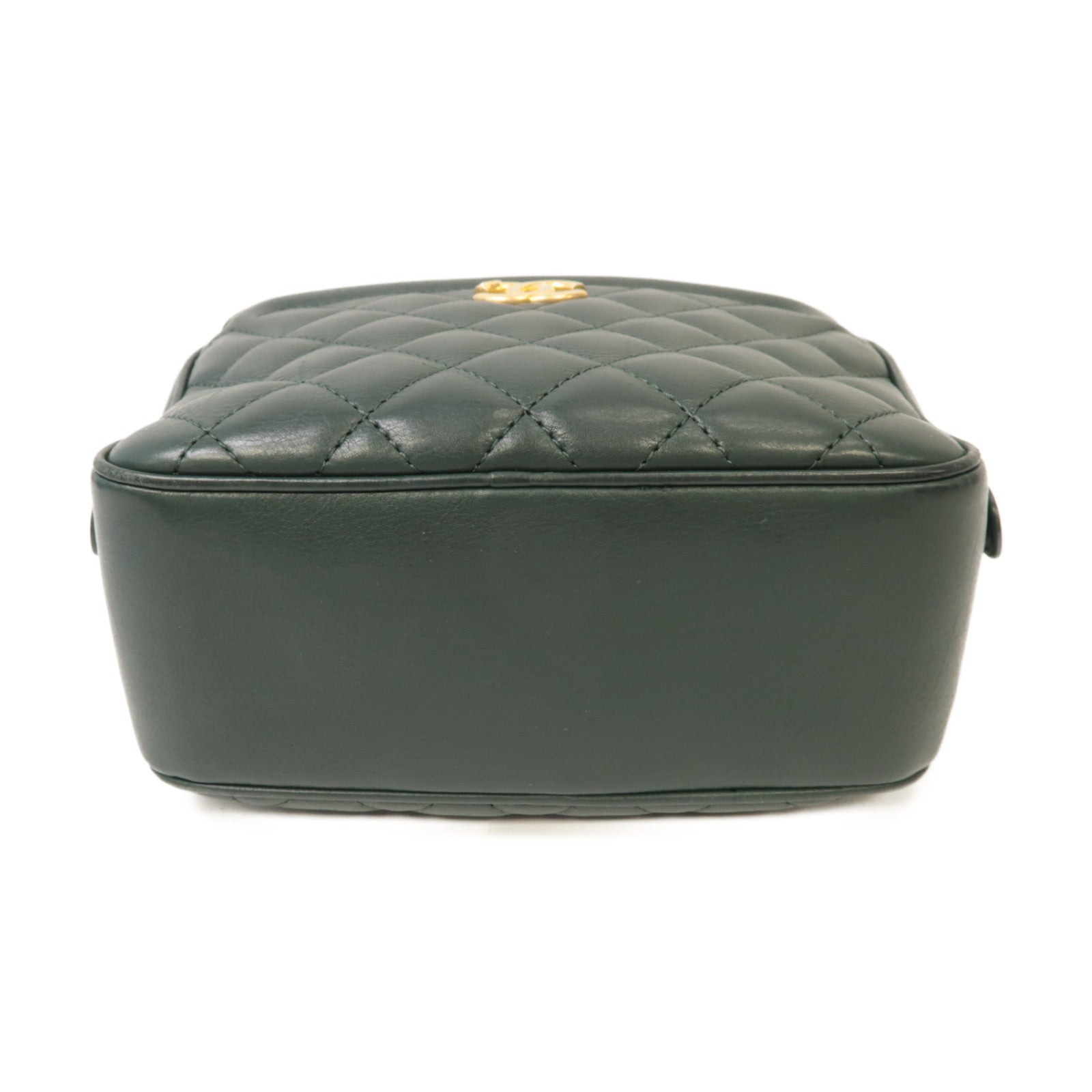 CHANEL 【激減優惠】菱格牛皮皮革2way Shoulder Bag金扣手挽肩背兩用袋綠色