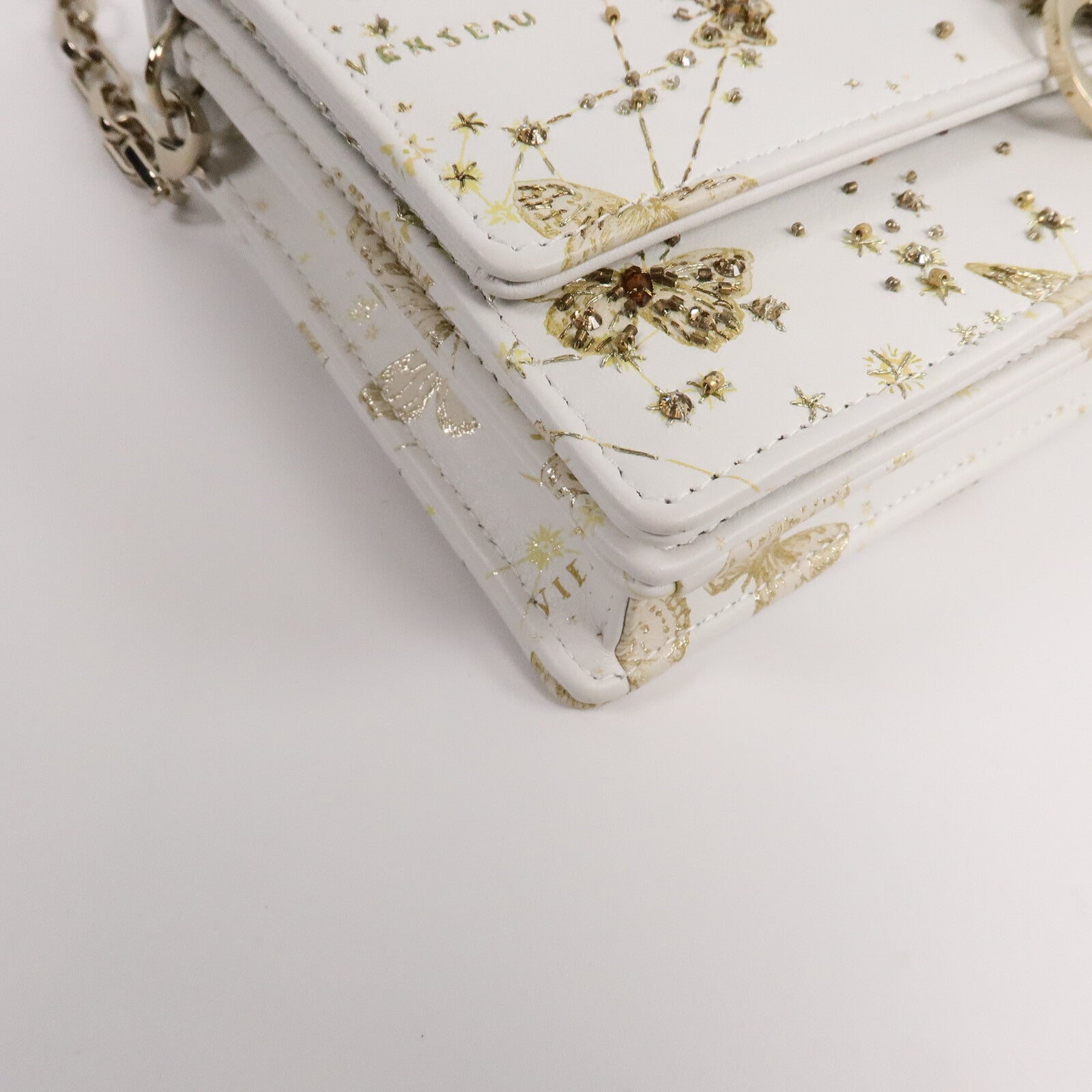 Dior 牛皮皮革Mini Miss Dior鏈帶手挽肩背兩用袋