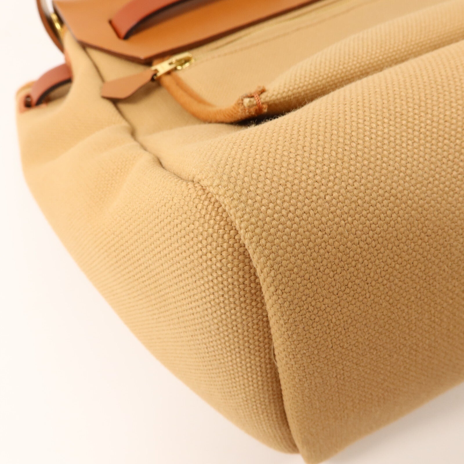 HERMES 帆布Herbag PM手挽肩背兩用袋Chai/Naturel-Sable/Fauve/Cuivre