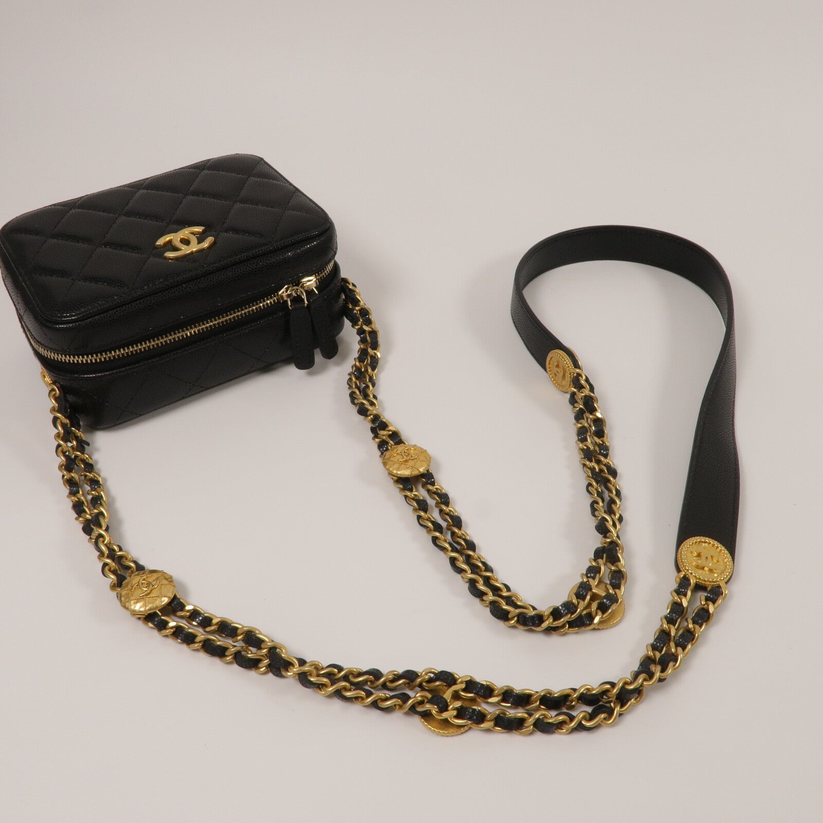 CHANEL 牛皮皮革Camera Bag鏈帶肩背袋