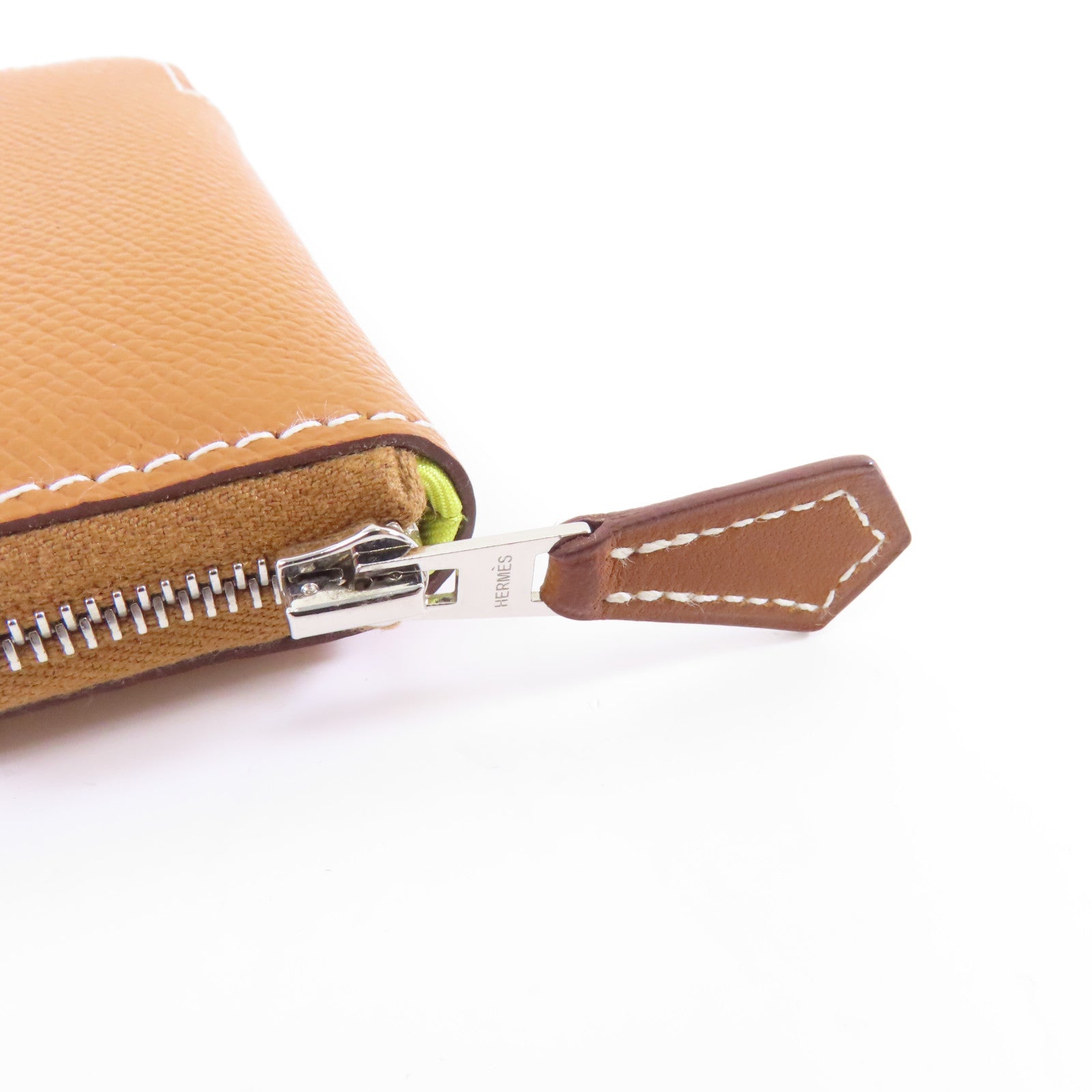 HERMES Epsom皮革Silk In Compact Wallet銀扣錢包啡色
