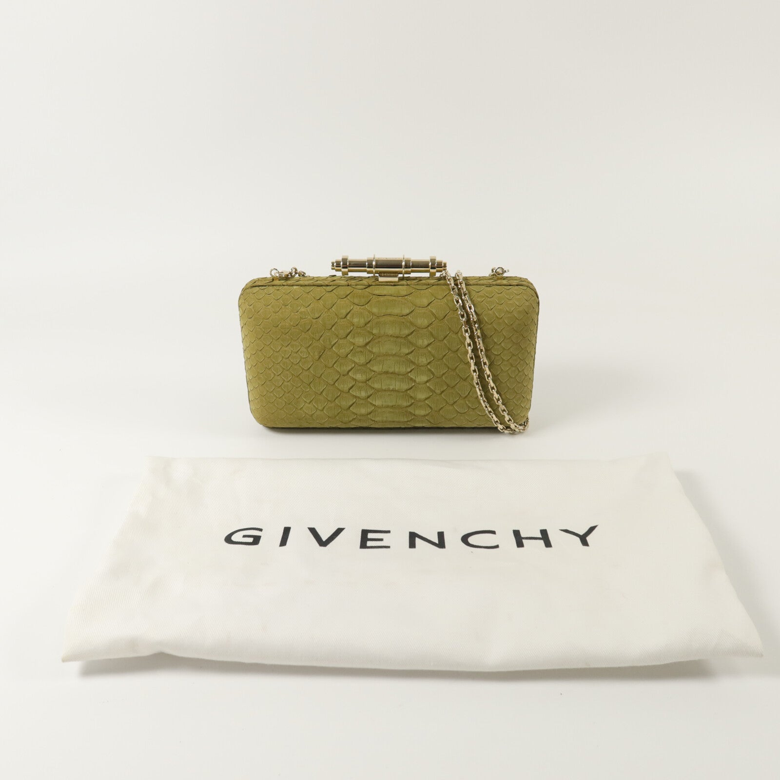 GIVENCHY 蛇皮皮革Clutch With Chain鏈帶肩背袋