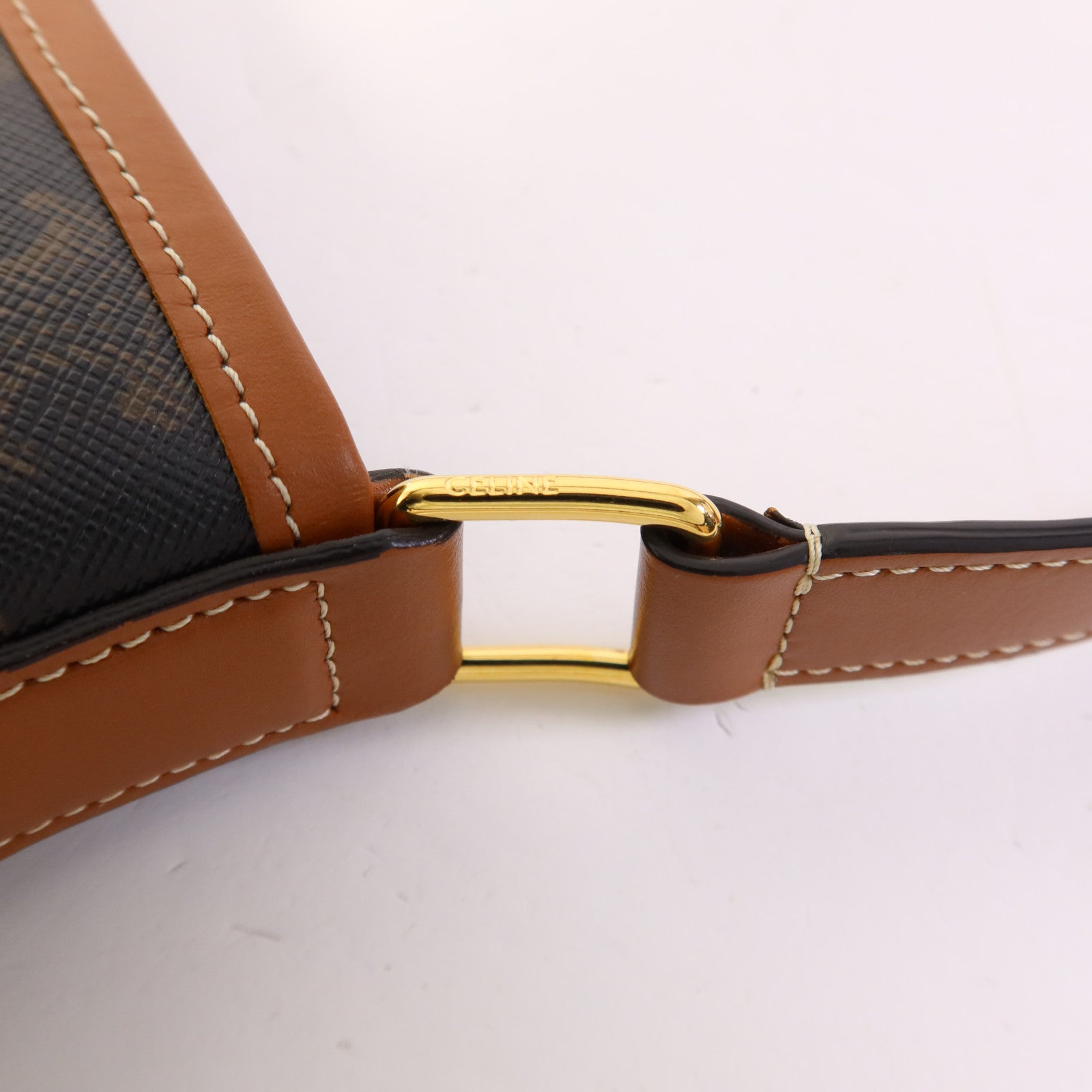 CELINE 塗層帆布Small Bucket金扣肩背袋