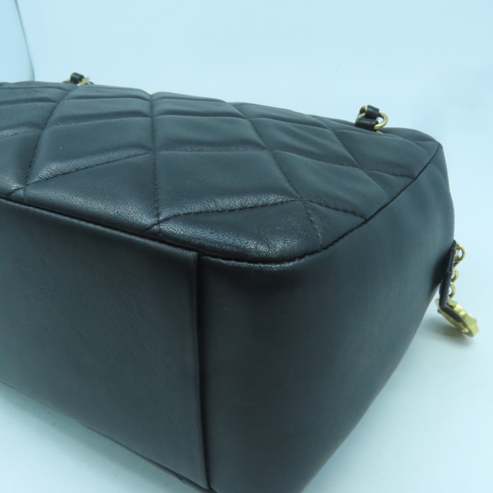 CHANEL 【激減優惠】菱格羊皮皮革Chain Shoulder金扣鏈帶肩背袋黑色