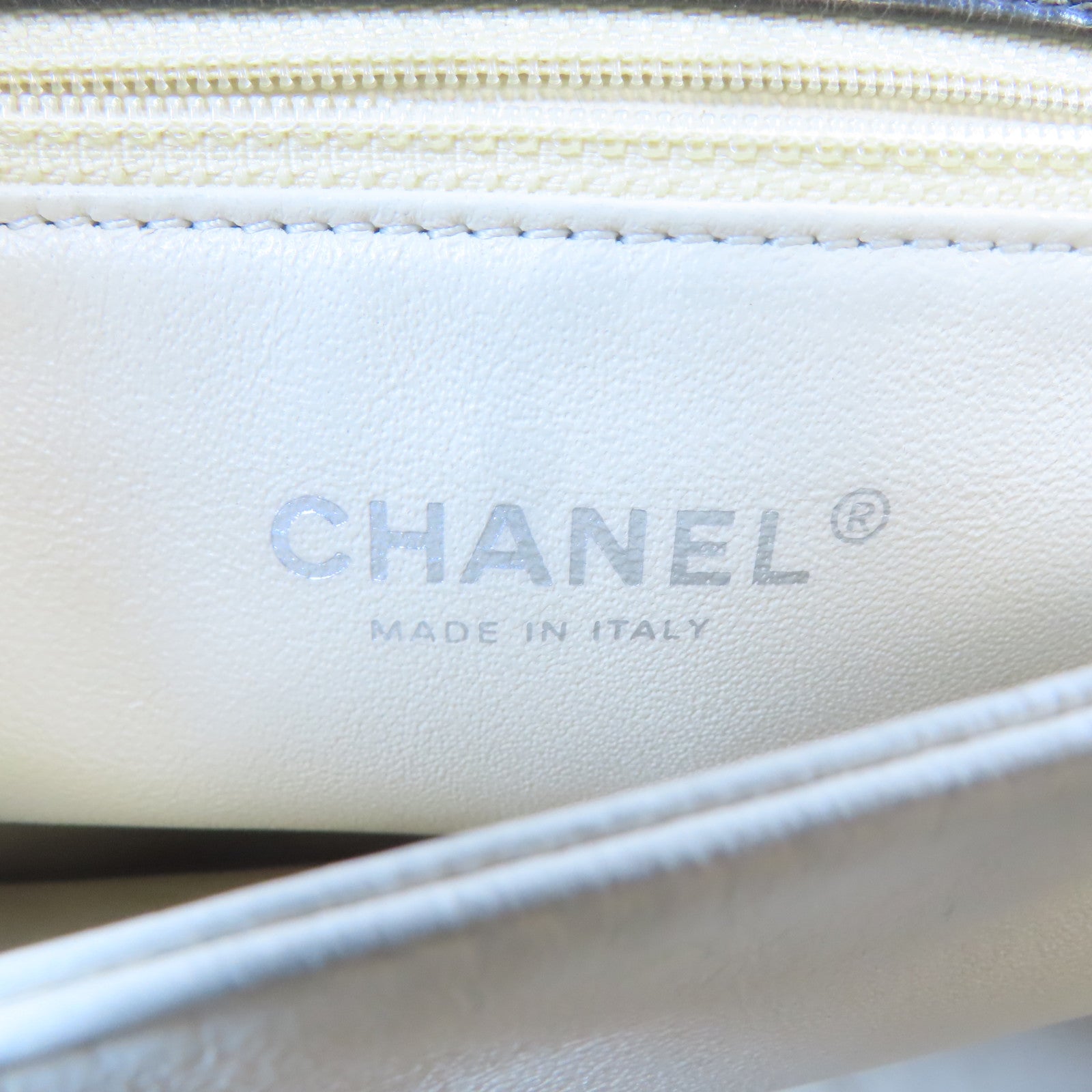 CHANEL 菱格牛皮皮革Chain Shoulder銀扣鏈帶肩背袋啡色