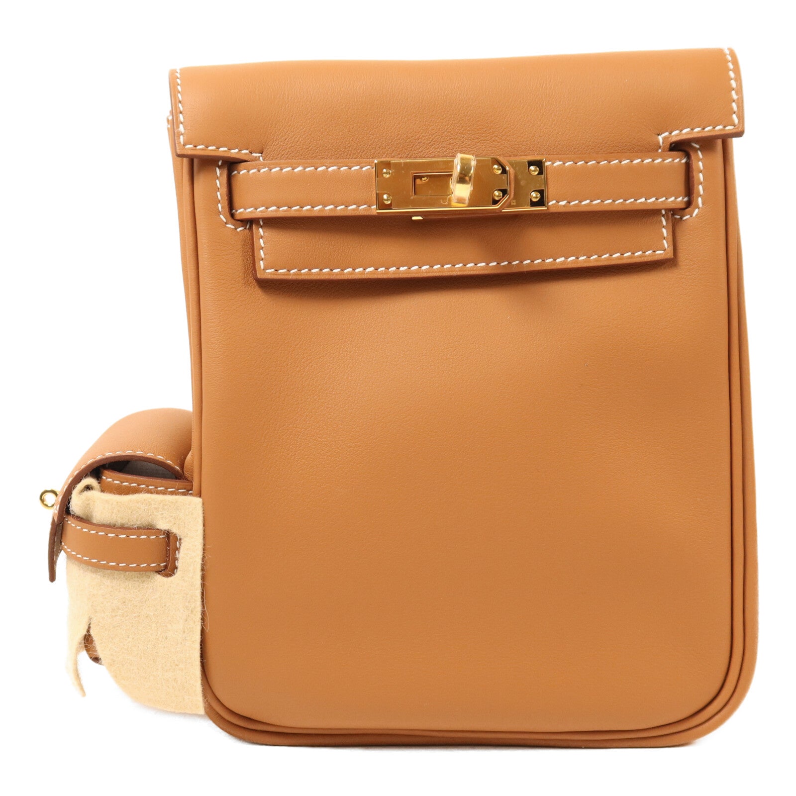 HERMES 【激減優惠】Swift皮革Kelly Jump金扣背包Gold