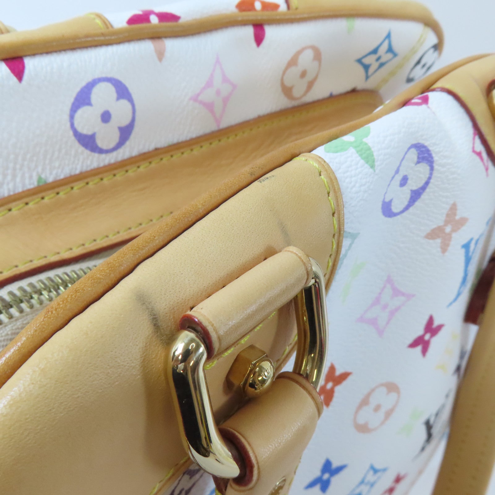 LOUIS VUITTON Monogram Multicolore Claudia金扣肩背袋白色/彩色