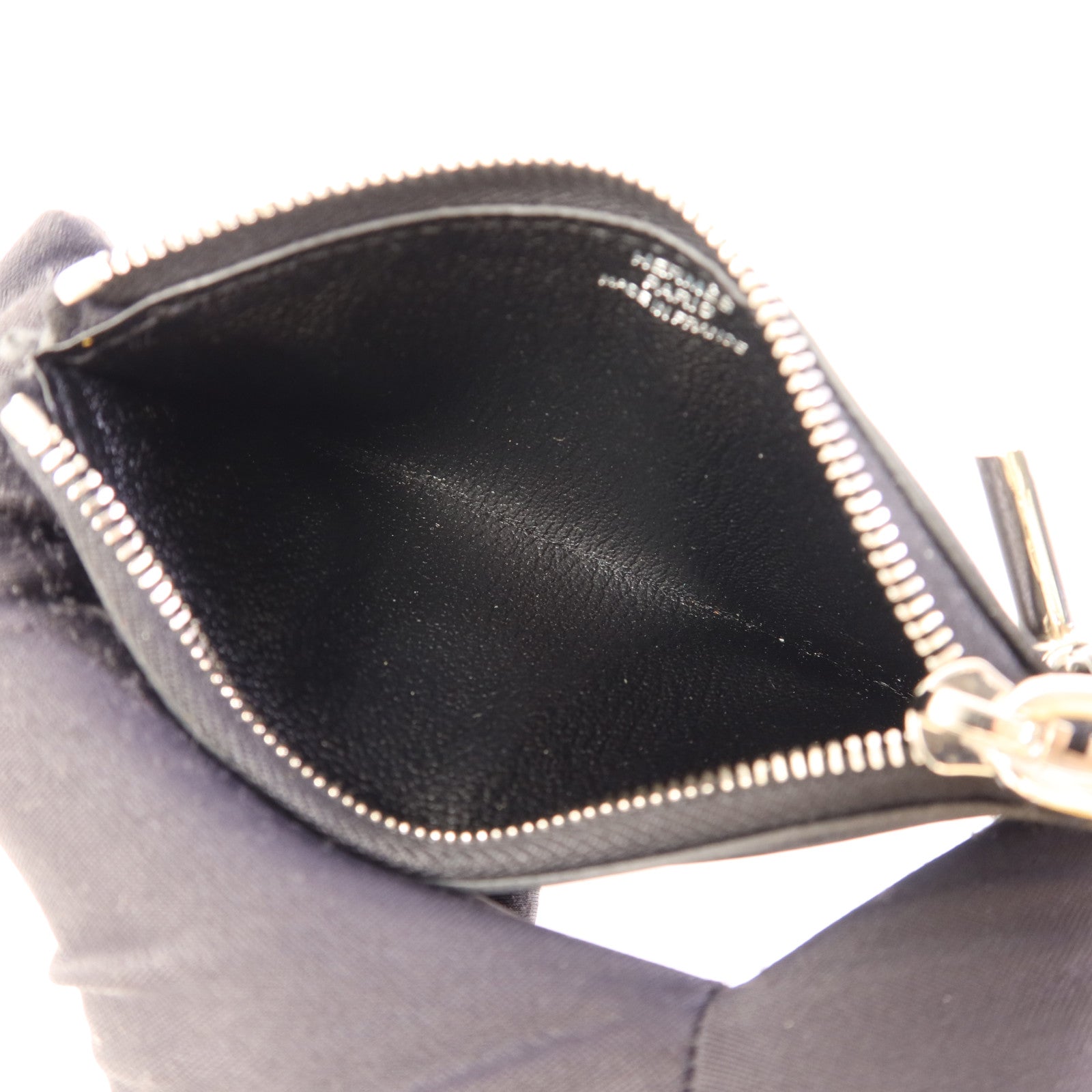 HERMES Evercolor皮革Strap Phone Case PM銀扣手拿包