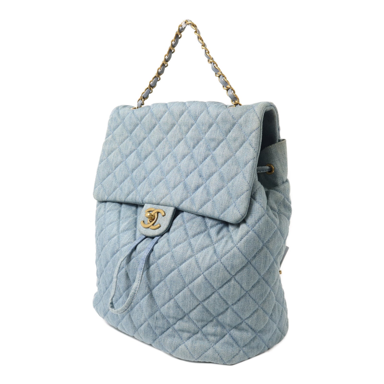 CHANEL 牛仔布Backpack鏈帶背包