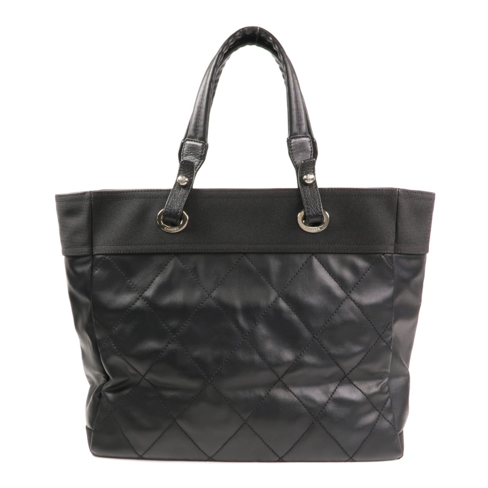 CHANEL 牛皮皮革Tote Bag銀扣手挽袋