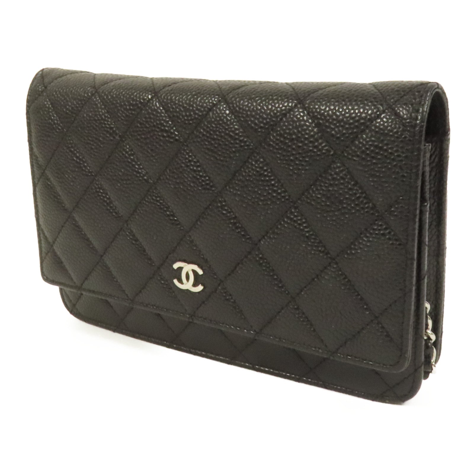 CHANEL 牛皮皮革WOC Wallet On Chain銀扣鏈帶肩背袋