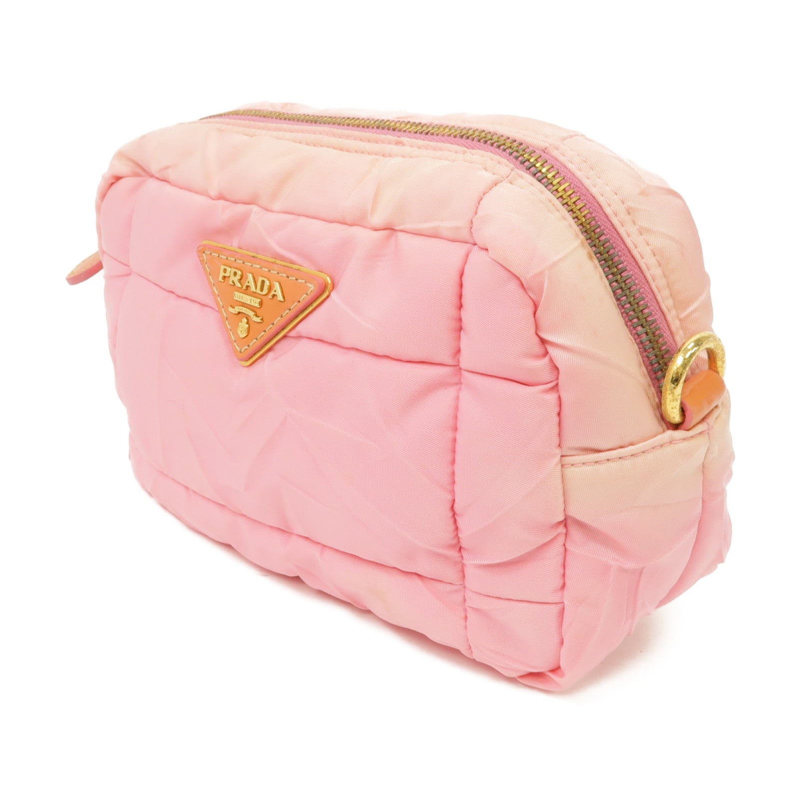 PRADA 尼龍Shoulder Bag金扣肩背袋粉紅色