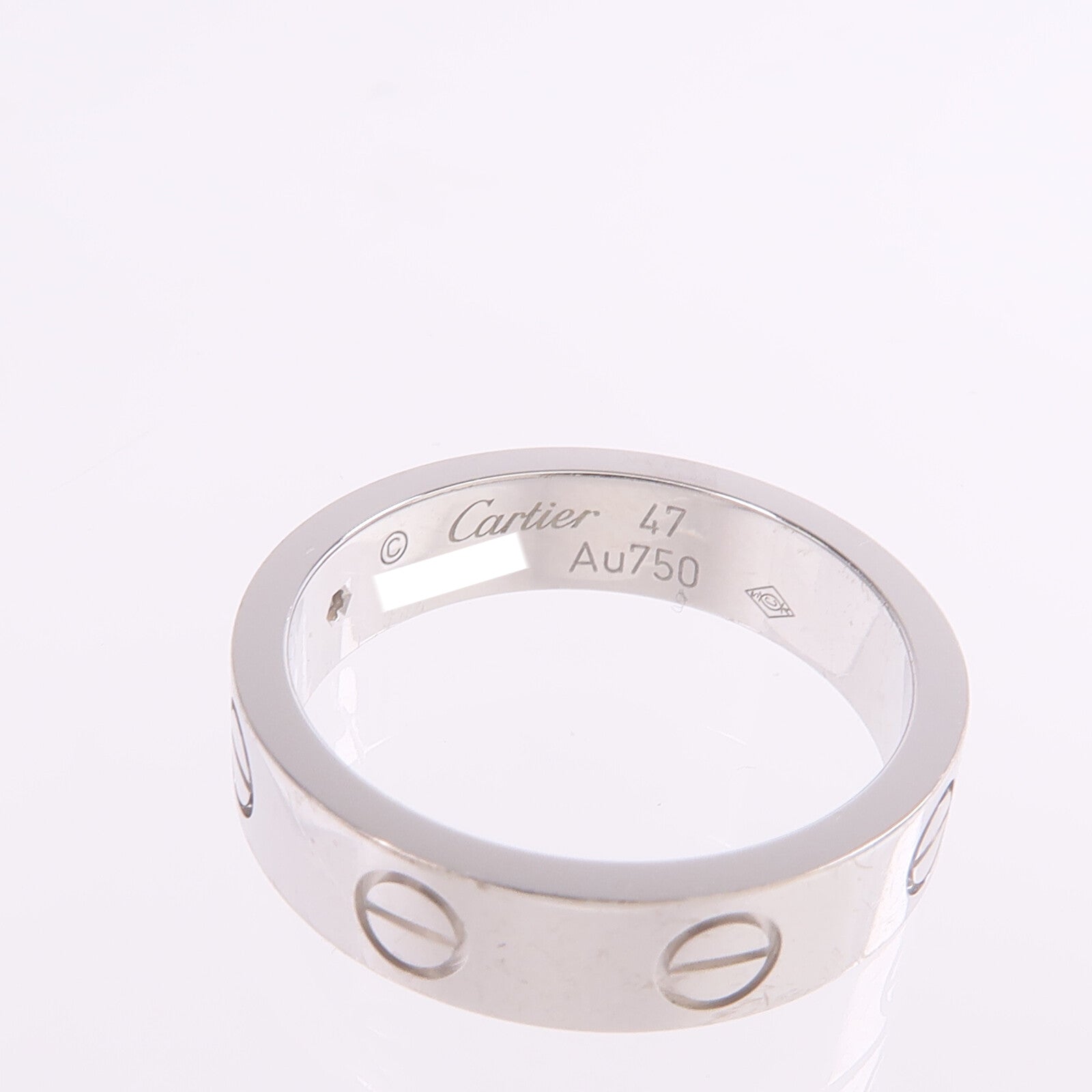 CARTIER 【激減優惠】18K白金Mini Love Ring鑽石戒指Cartier#47/US#4.25