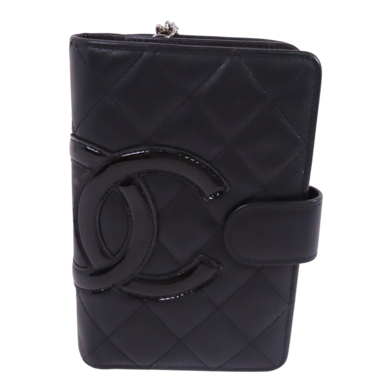 CHANEL 牛皮皮革Cambon Wallet銀扣短錢包