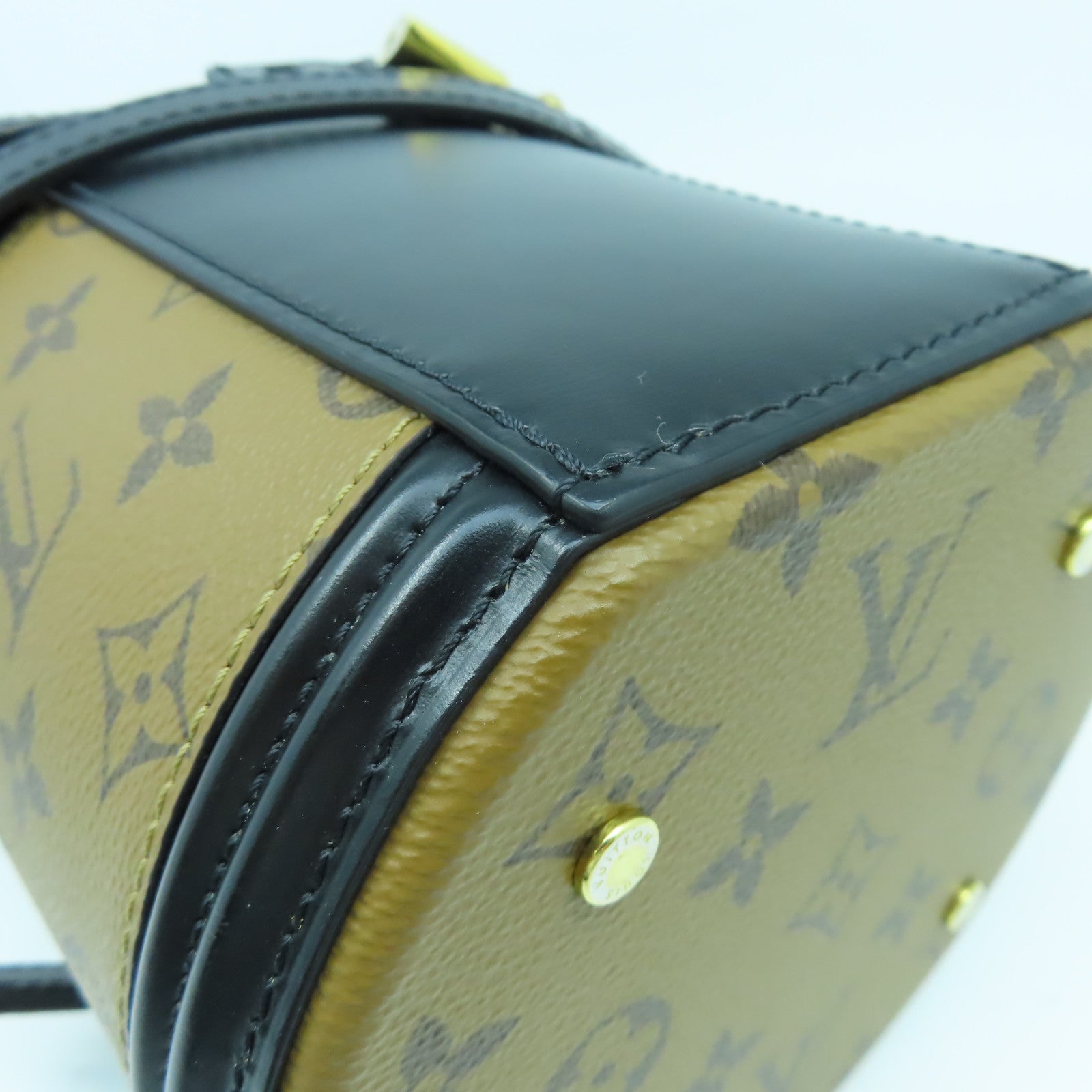 LOUIS VUITTON Monogram Cannes金扣手挽肩背兩用袋啡色/黑色
