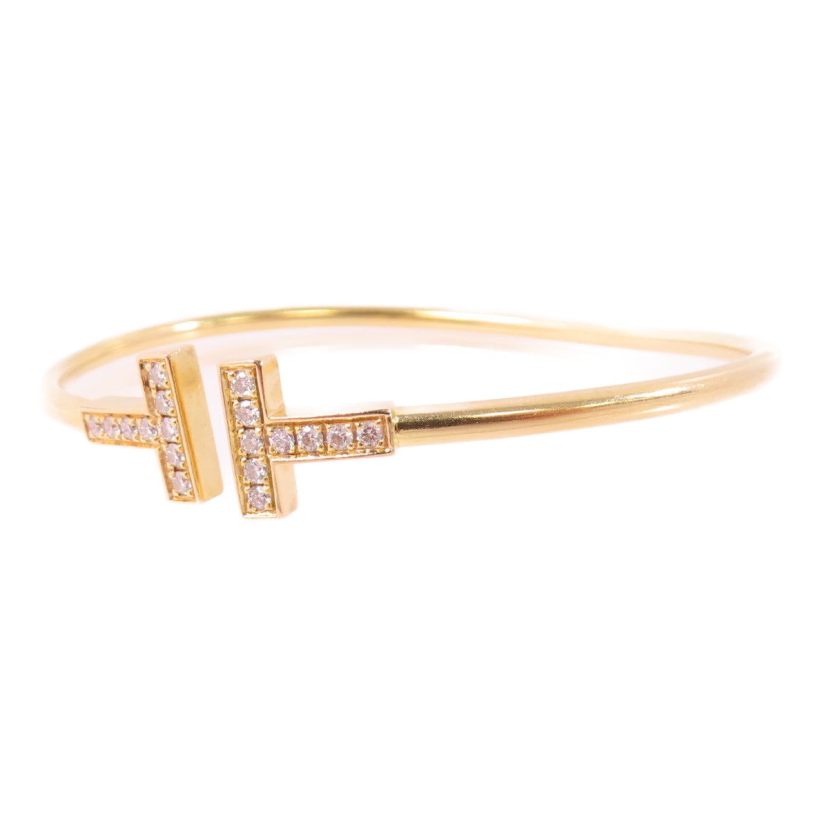 TIFFANY＆CO 18K玫瑰金/鑽石T Wire Diamond Bracelet手鏈