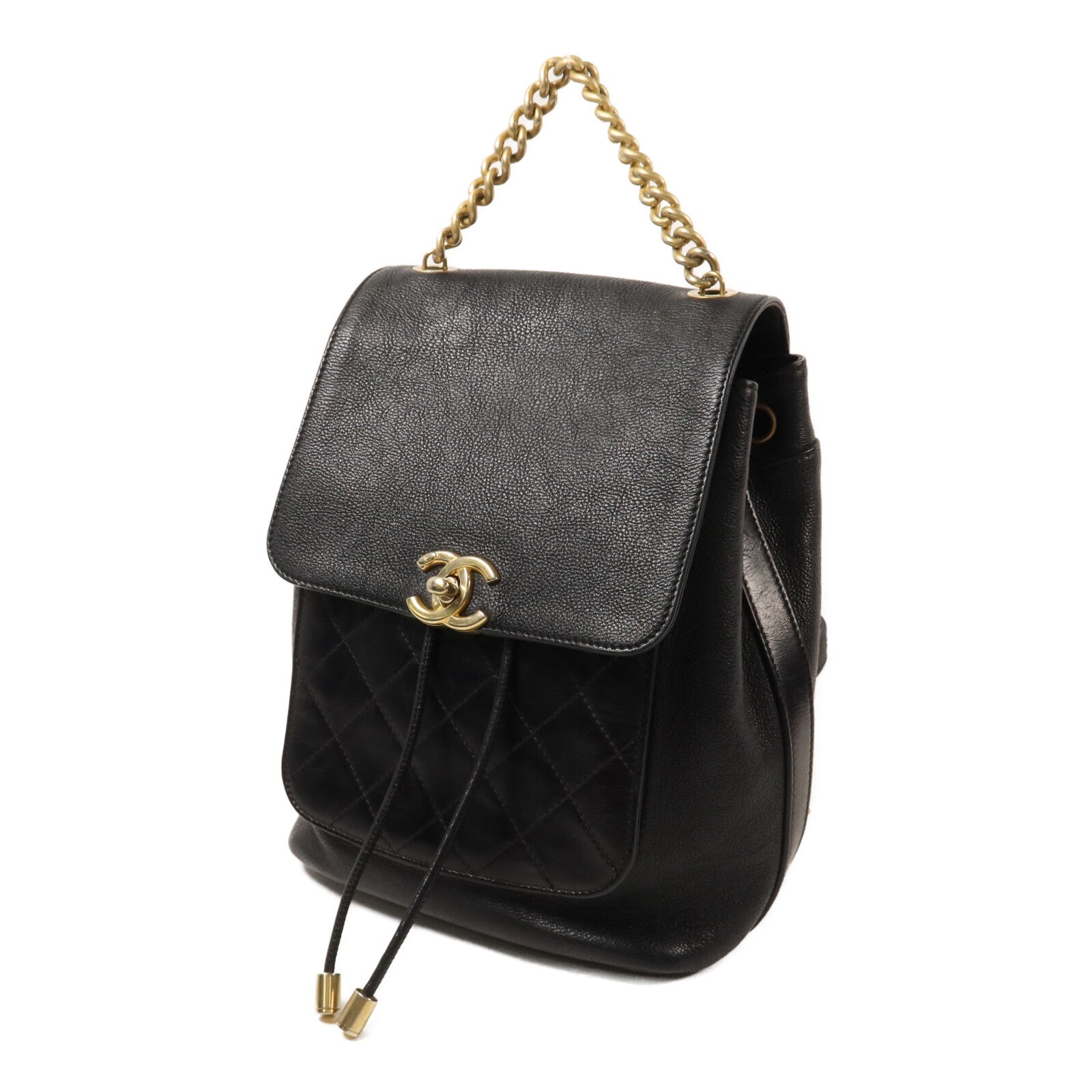 CHANEL 牛皮皮革Backpack鏈帶背包