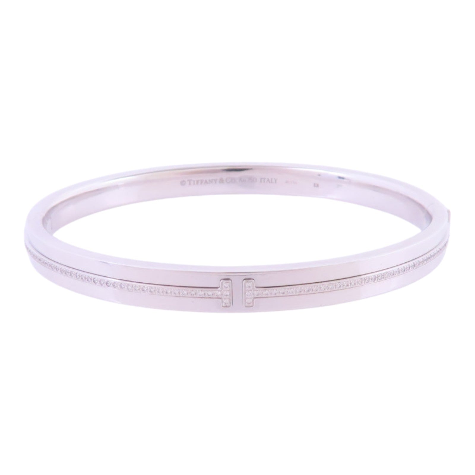 TIFFANY¡®CO Diamond Hinged Bangle Bracelet 18K White Gold