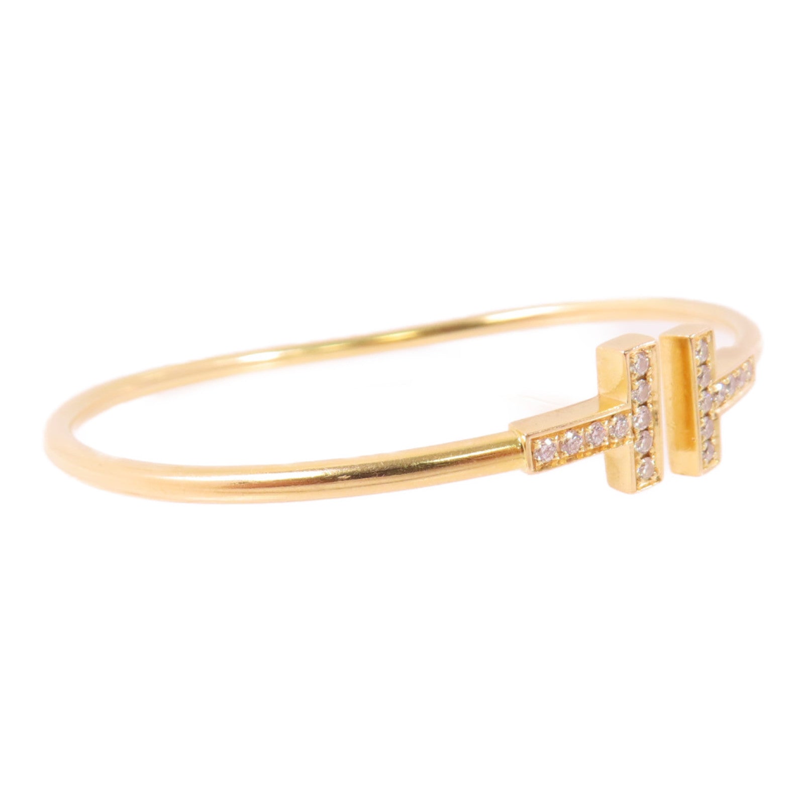 TIFFANY＆CO 18K玫瑰金/鑽石T Wire Diamond Bracelet手鏈