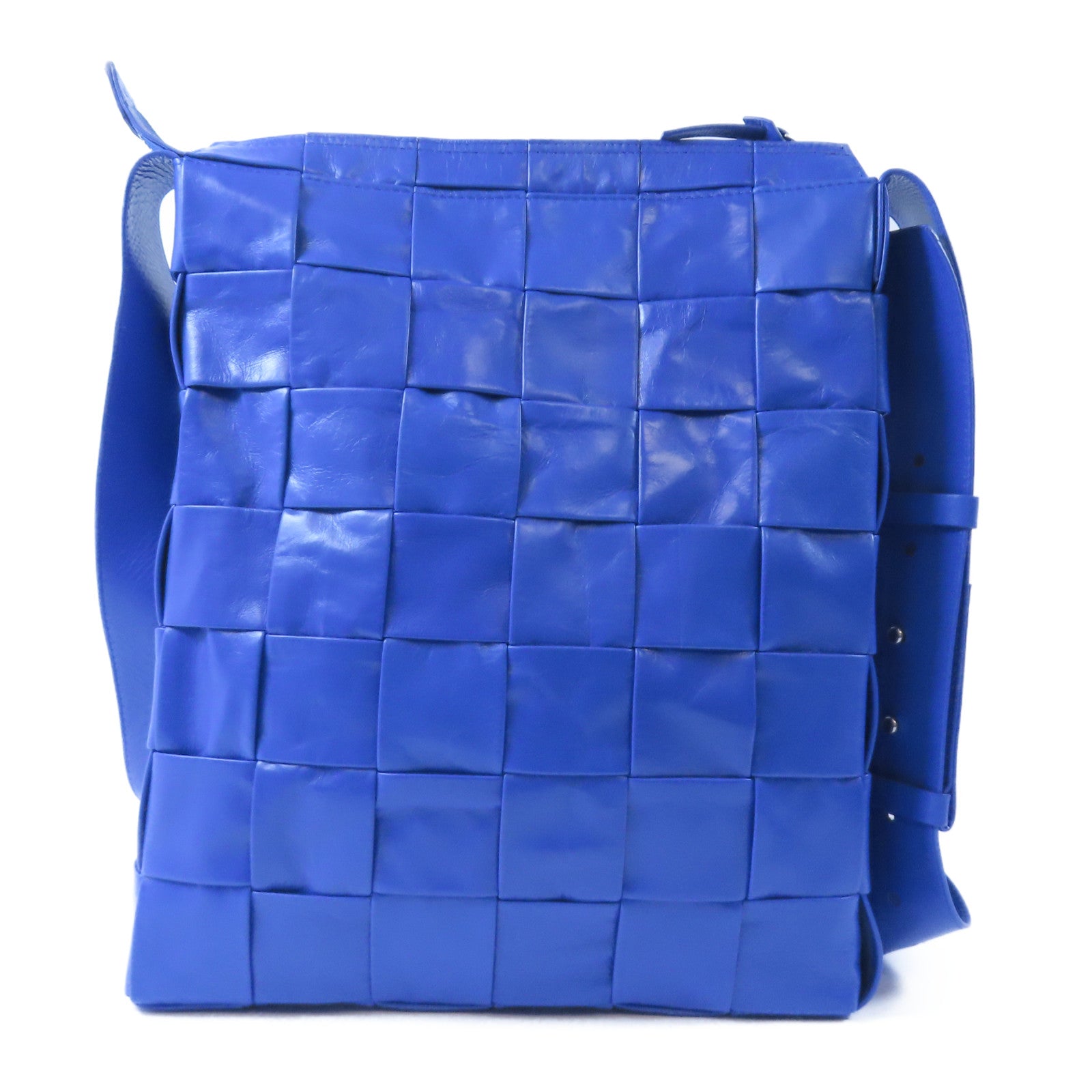 BOTTEGA VENETA 牛皮皮革Shoulder Bag銀扣肩背袋藍色