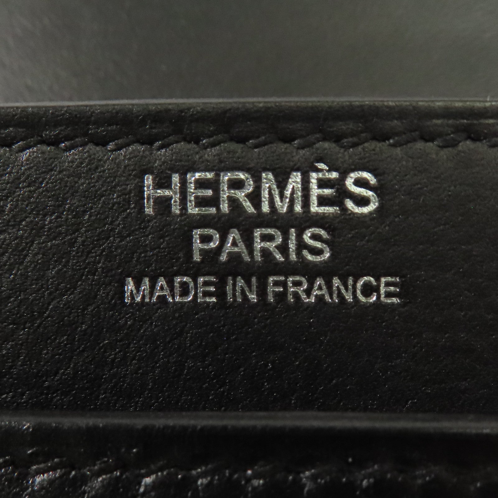 HERMES Evercolor皮革2002銀扣肩背袋Black