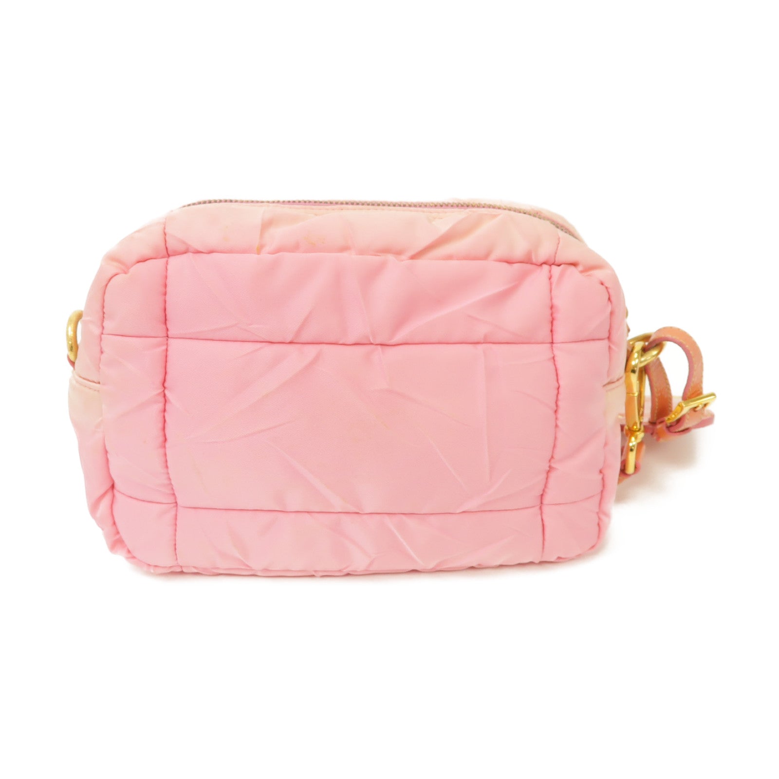 PRADA 尼龍Shoulder Bag金扣肩背袋粉紅色