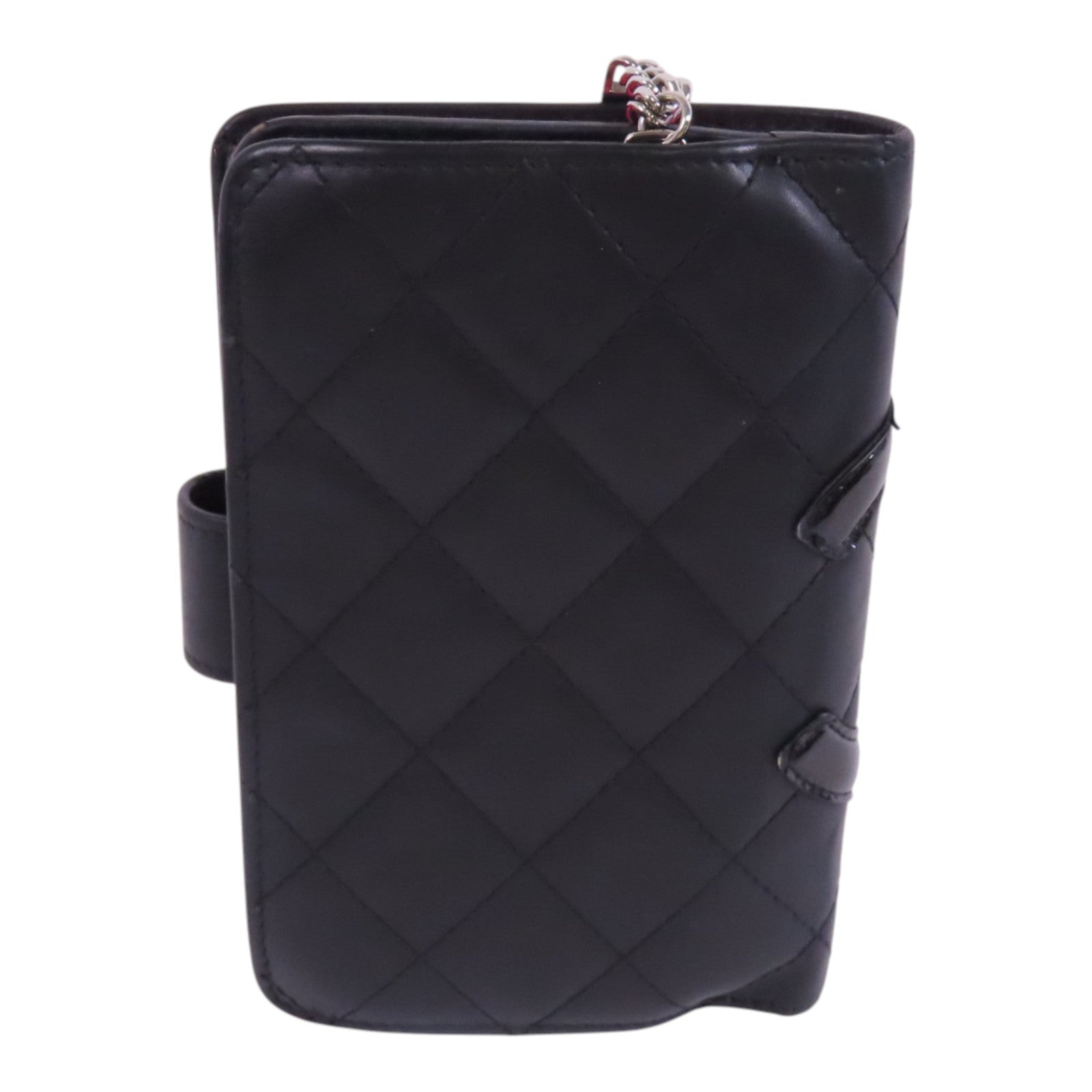 CHANEL 牛皮皮革Cambon Wallet銀扣短錢包