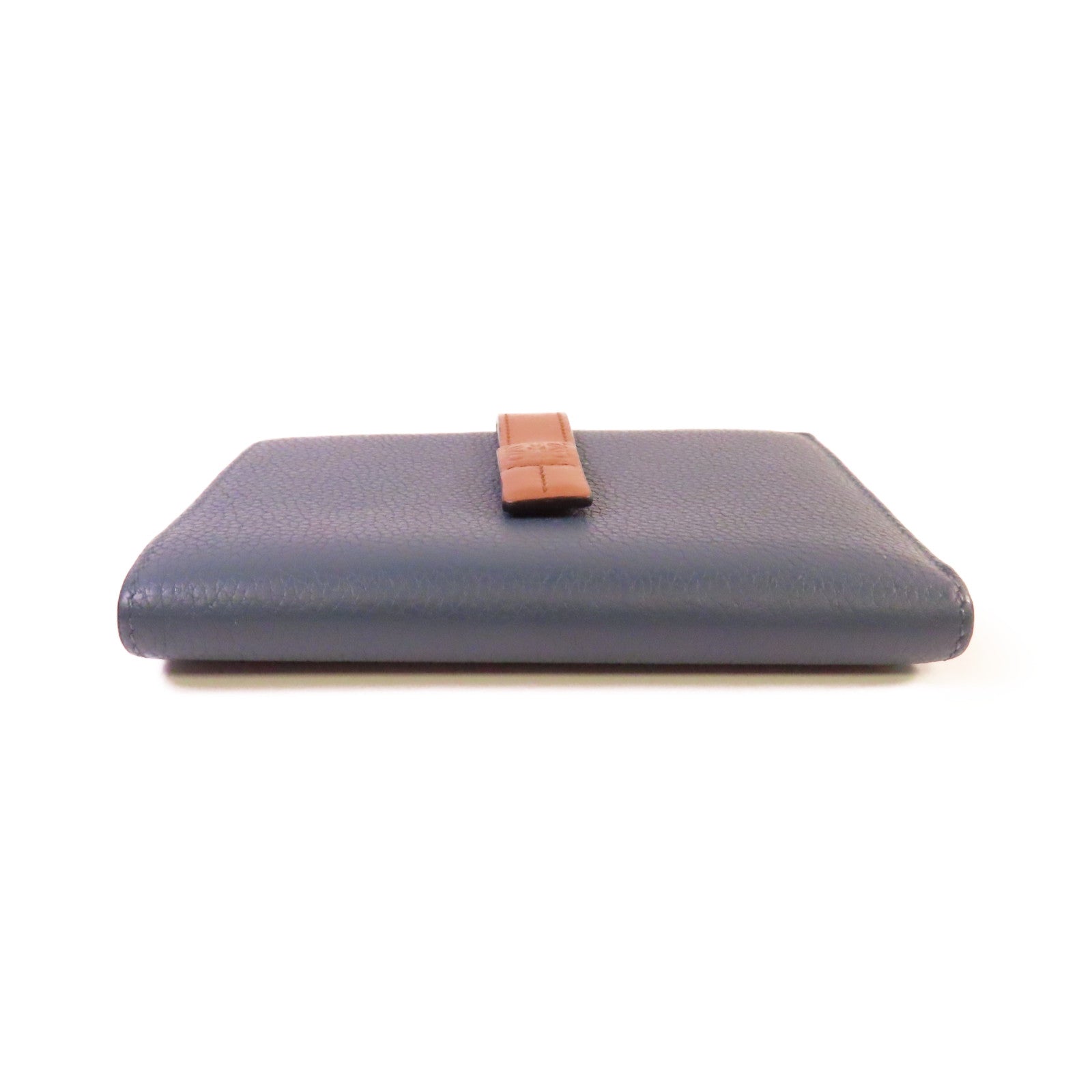 LOEWE 牛皮皮革Small Vertical Wallet短錢包藍色/啡色