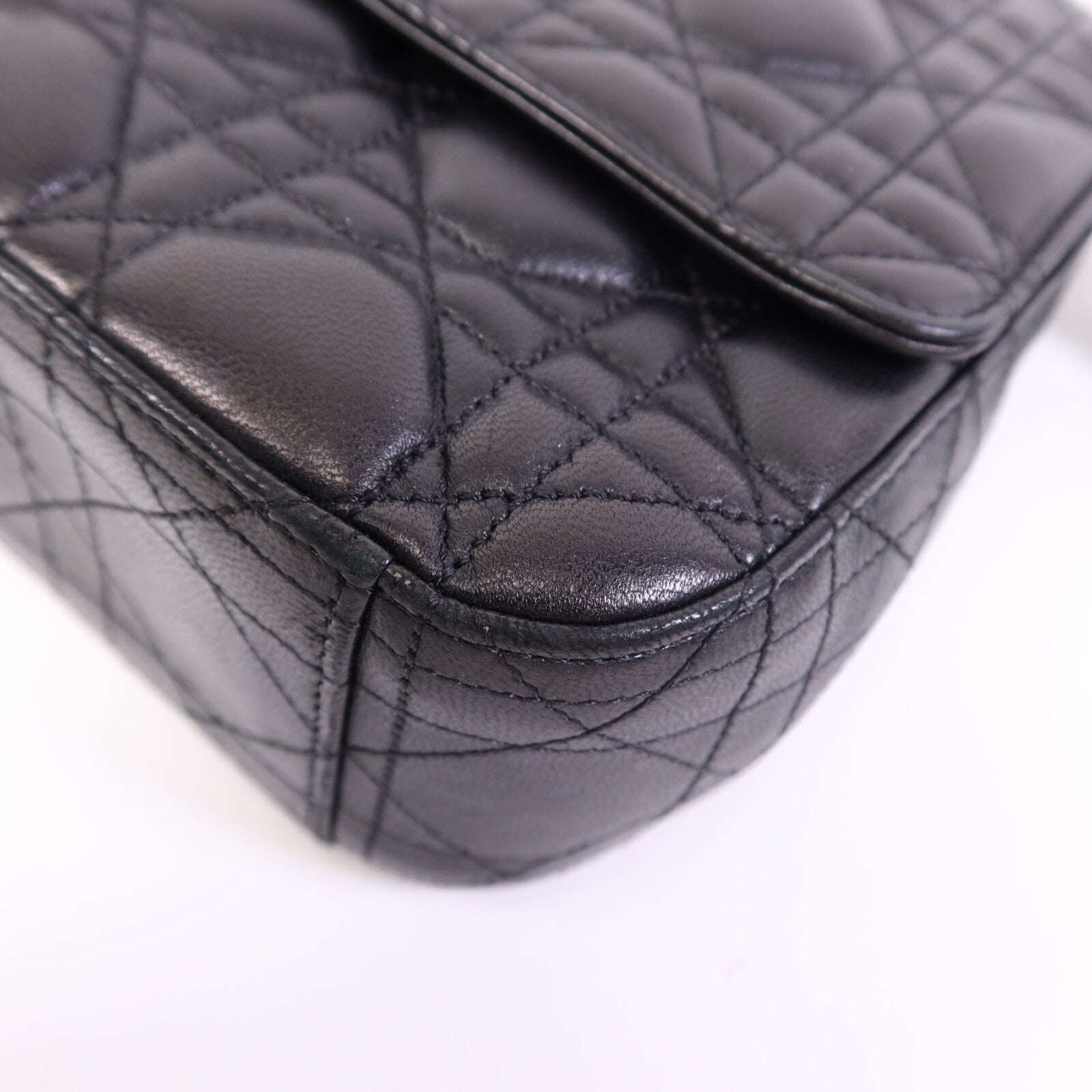 Dior 羊皮皮革Miss Dior銀扣鏈帶肩背袋