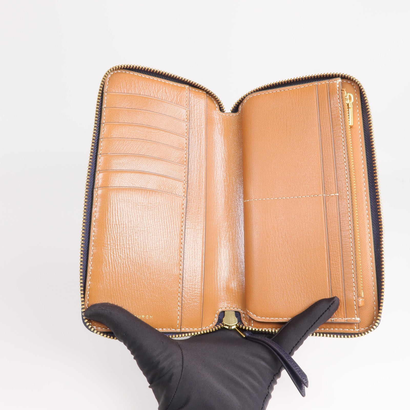 Tory Burch 牛皮皮革Zipper Long Wallet金扣長錢包