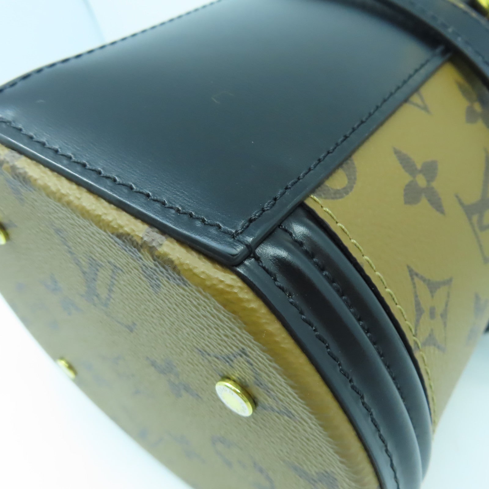 LOUIS VUITTON Monogram Cannes金扣手挽肩背兩用袋啡色/黑色