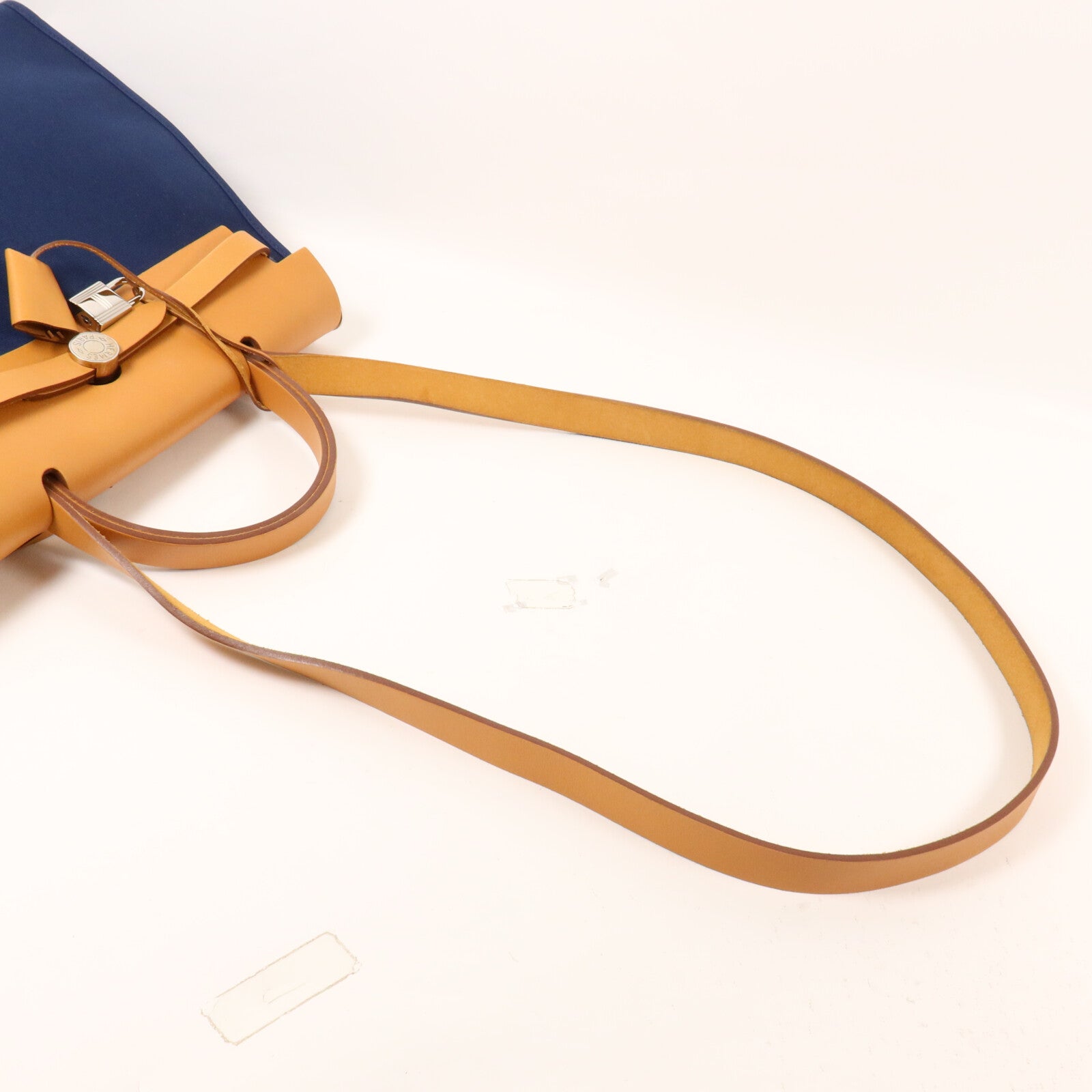 HERMES 帆布Herbag PM手挽肩背兩用袋Bleu Saphir