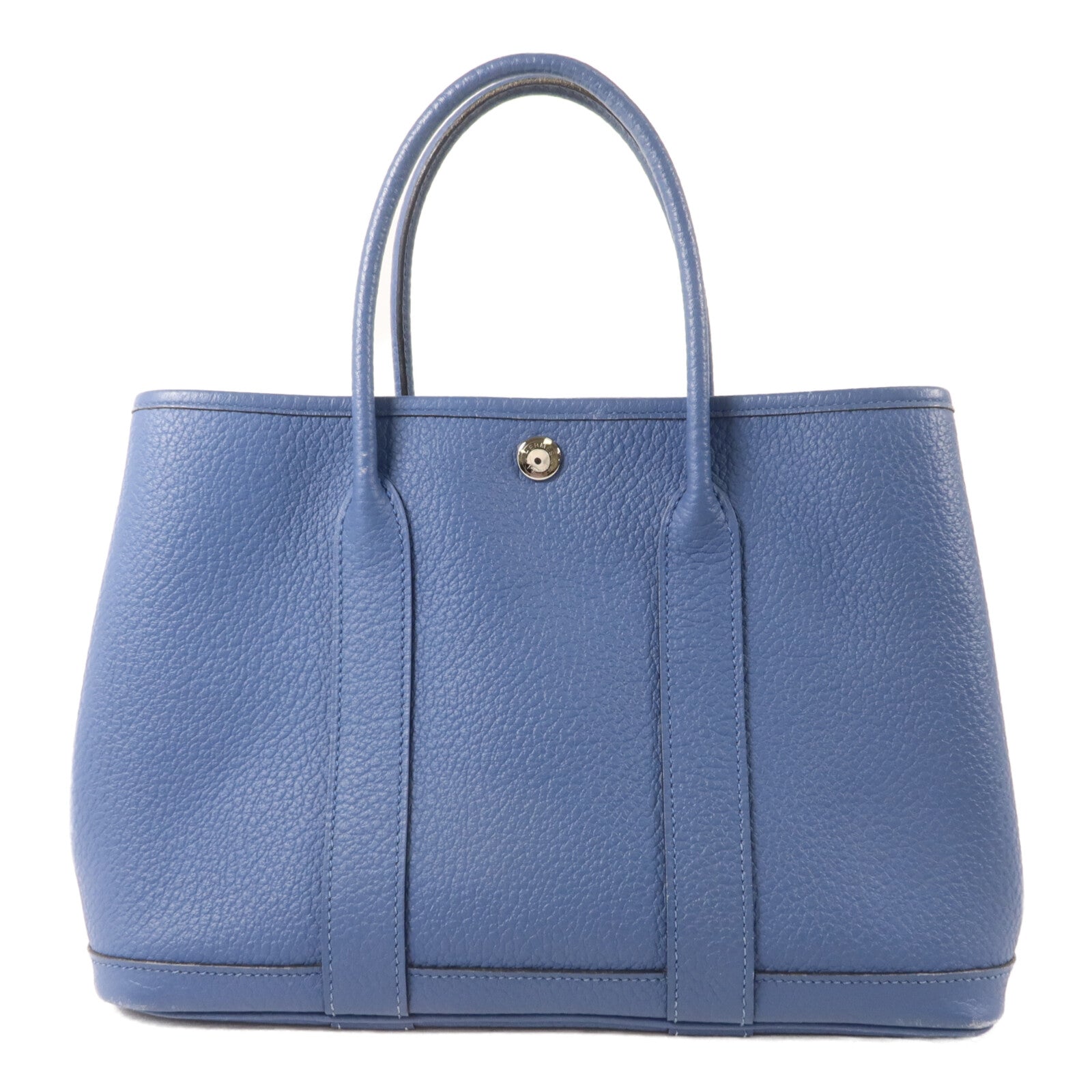 HERMES Negonda皮革Garden Party TPM手挽袋Bleu Brighton