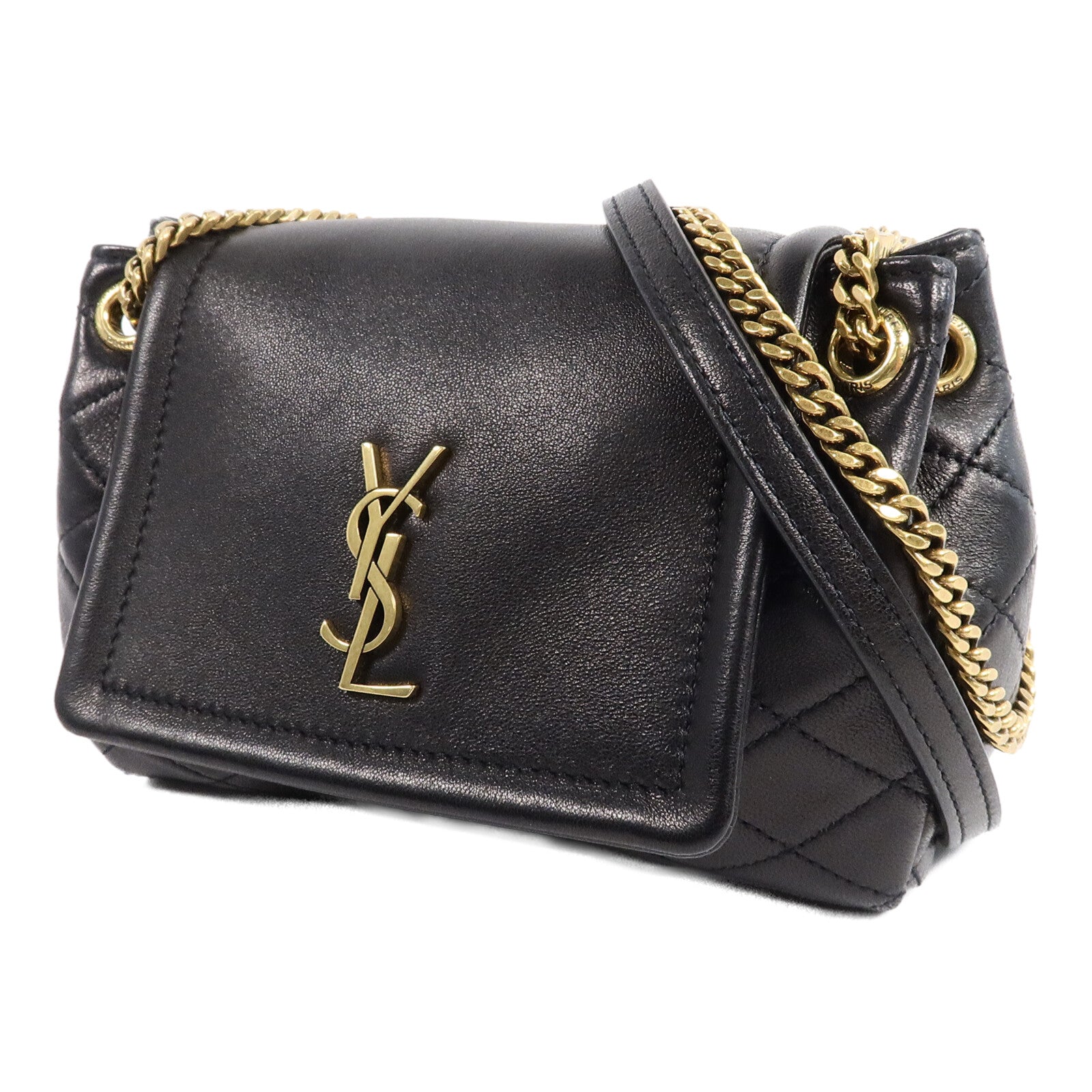 YVES SAINT LAURENT 羊皮皮革Nolita Mini鏈帶肩背袋