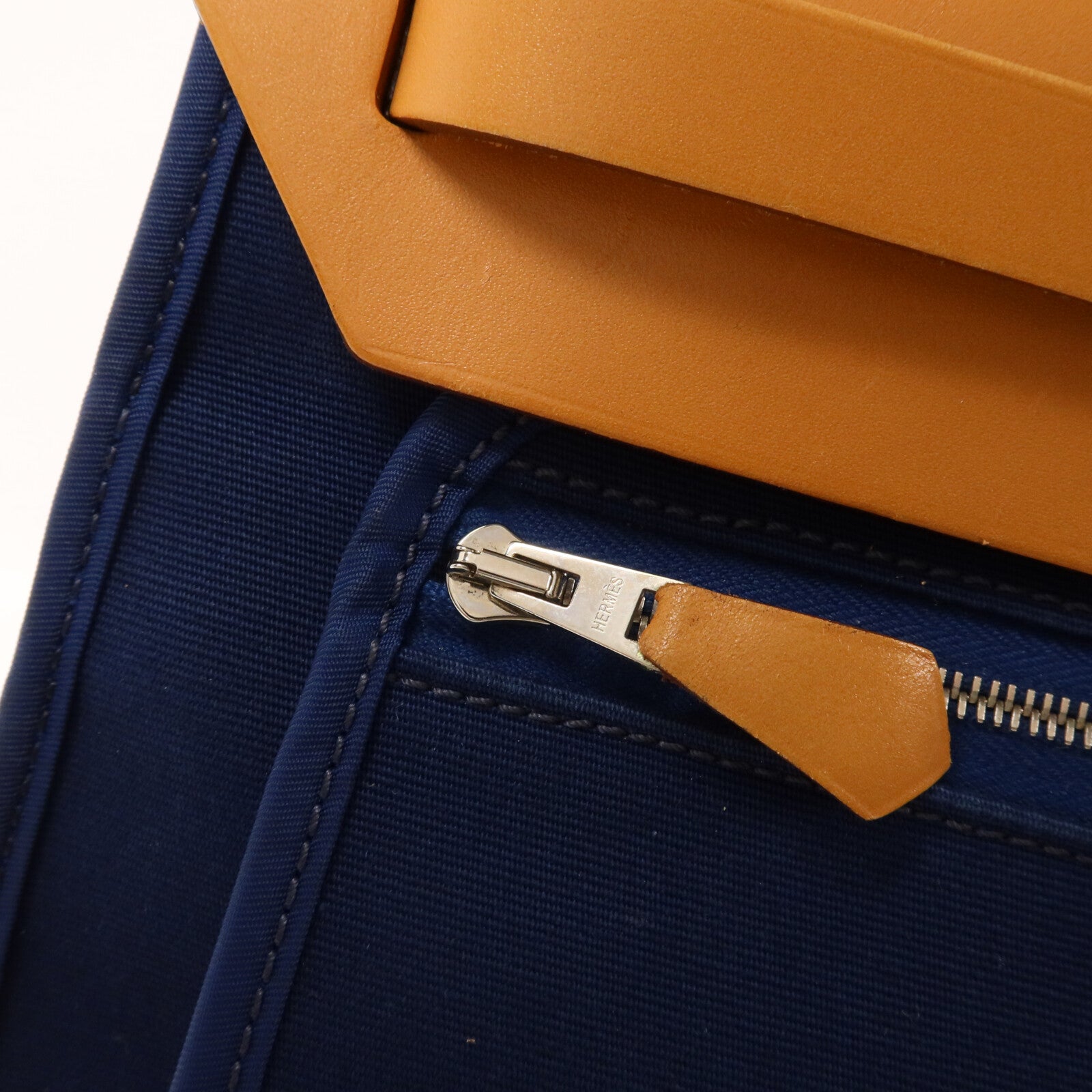HERMES 帆布Herbag PM手挽肩背兩用袋Bleu Saphir