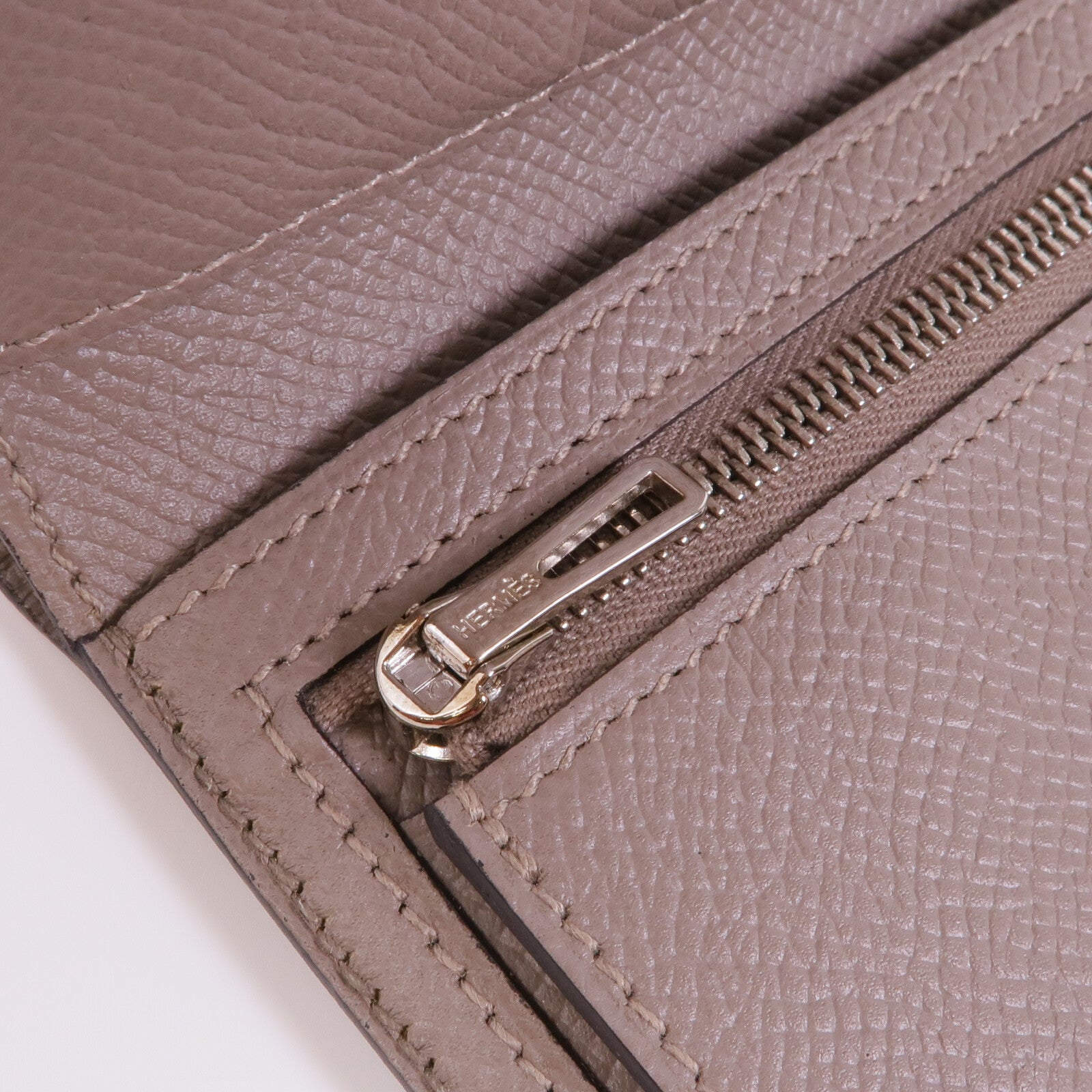 HERMES Epsom皮革Clic Wallet銀扣錢包Etoupe