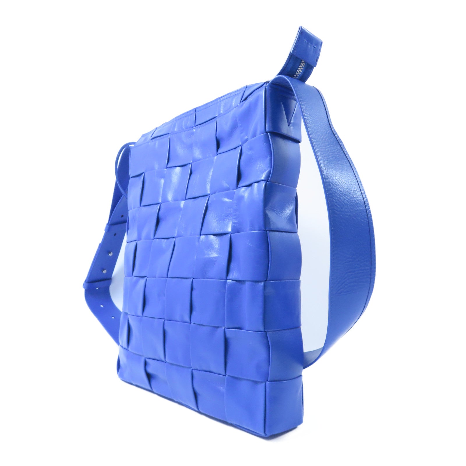 BOTTEGA VENETA 牛皮皮革Shoulder Bag銀扣肩背袋藍色