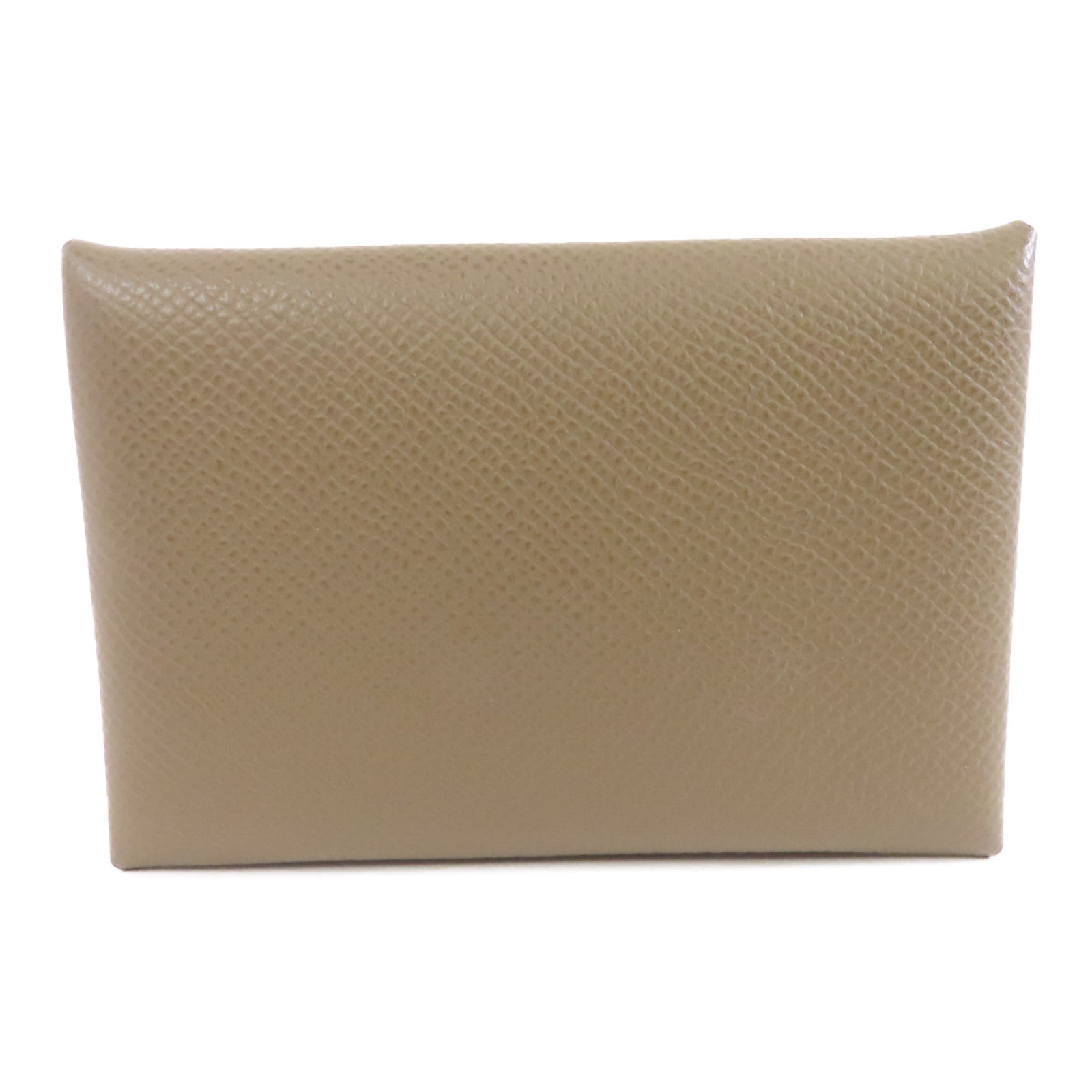 HERMES Epsom皮革Calvi Card Holder銀扣卡片套灰色