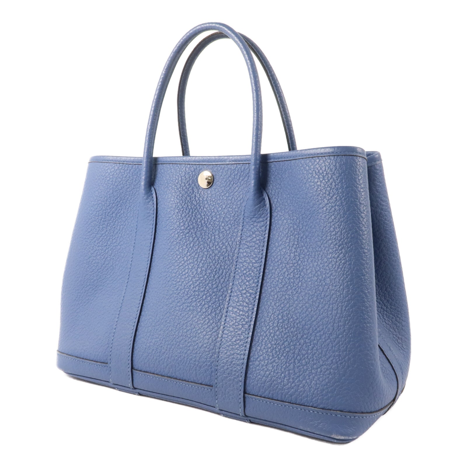 HERMES Negonda皮革Garden Party TPM手挽袋Bleu Brighton