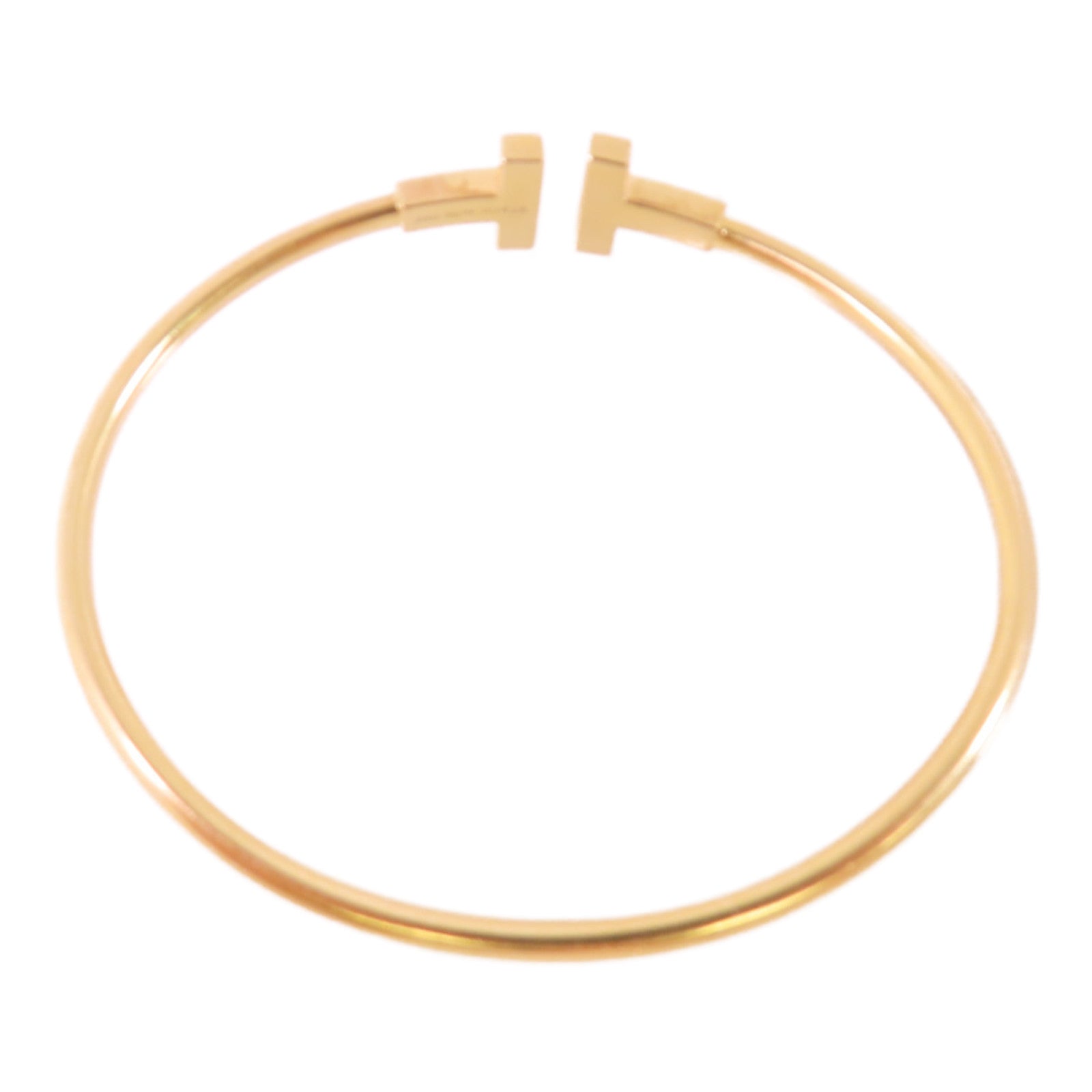TIFFANY＆CO 18K玫瑰金/鑽石T Wire Diamond Bracelet手鏈