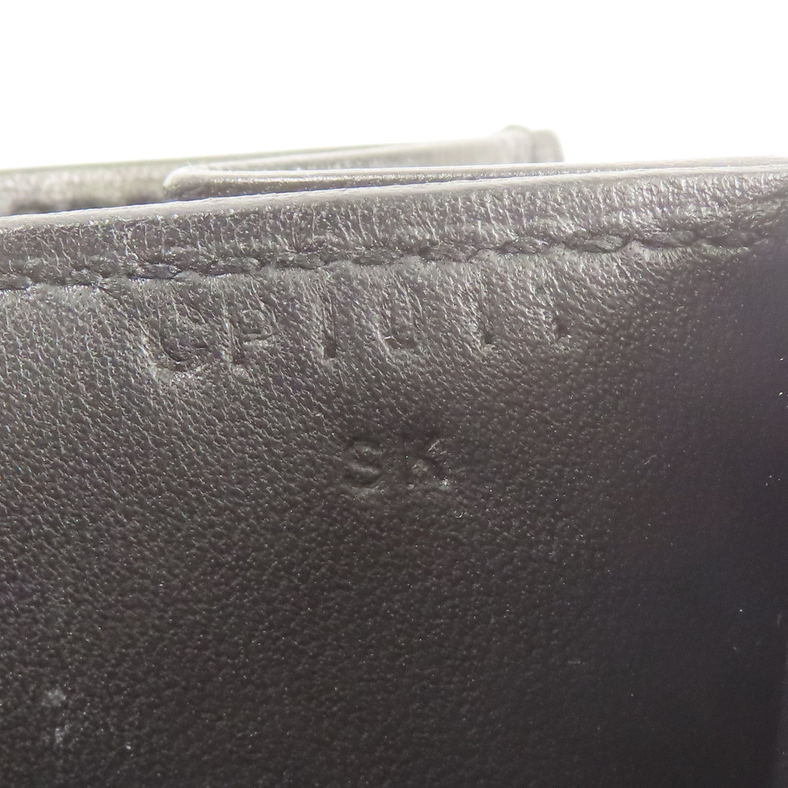 HERMES Evercolor皮革2002銀扣肩背袋Black