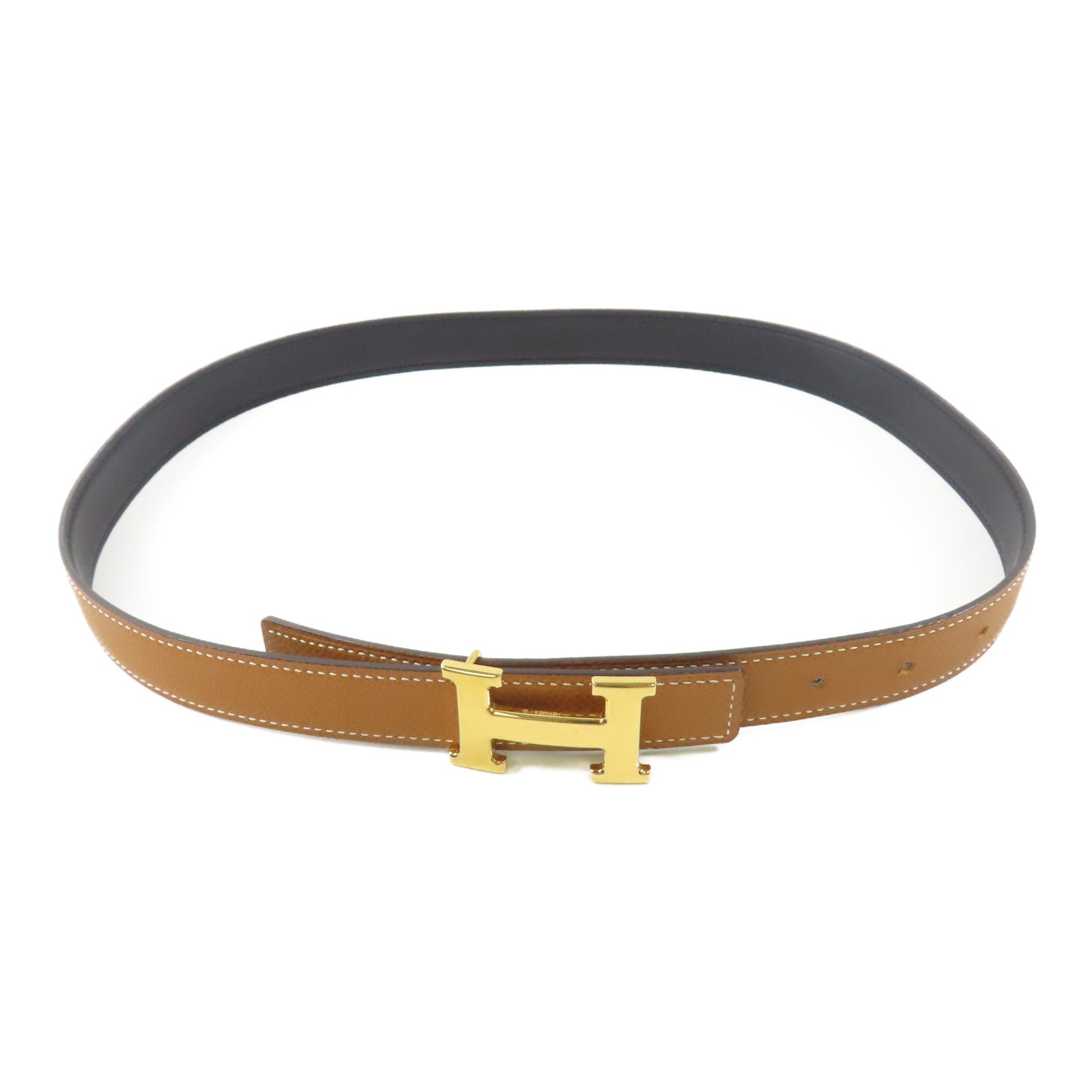 HERMES Epsom皮革H Belt金扣皮帶Gold