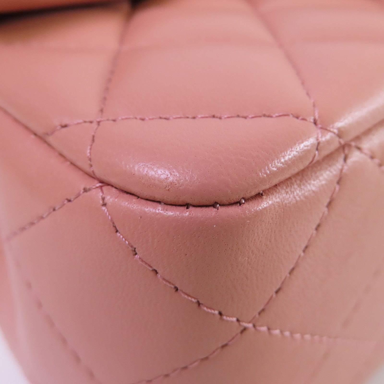 CHANEL 【激減優惠】菱格牛皮皮革Mini Flap Bag With Handle 2Way Shoulder Bag金扣鏈帶手挽肩背兩用袋粉紅色