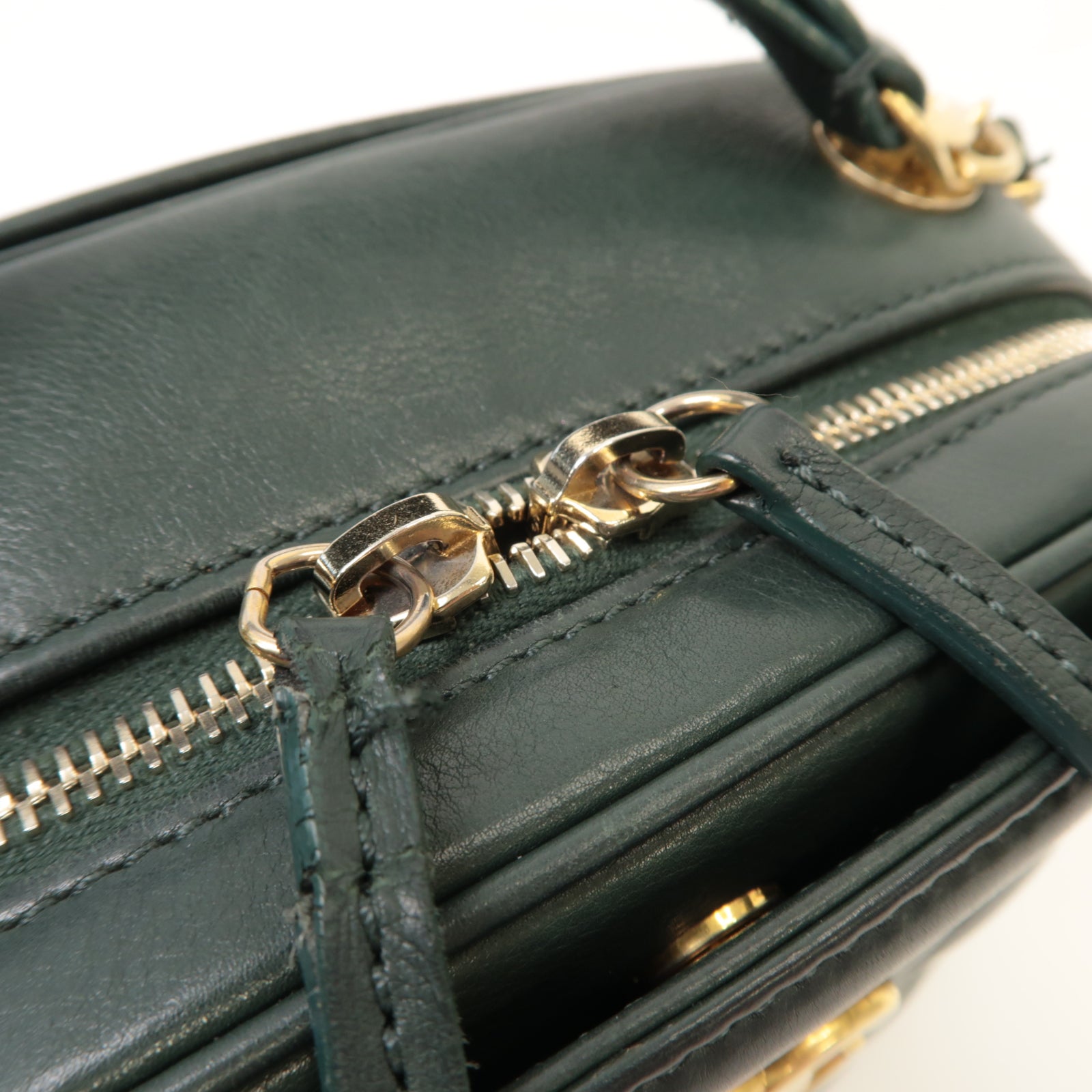 CHANEL 【激減優惠】菱格牛皮皮革2way Shoulder Bag金扣手挽肩背兩用袋綠色