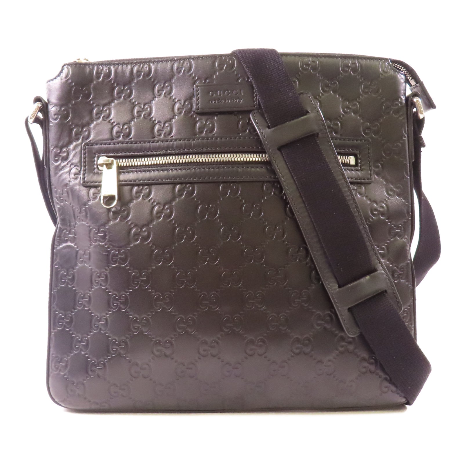 GUCCI 牛皮皮革Shoulder Bag銀扣肩背袋