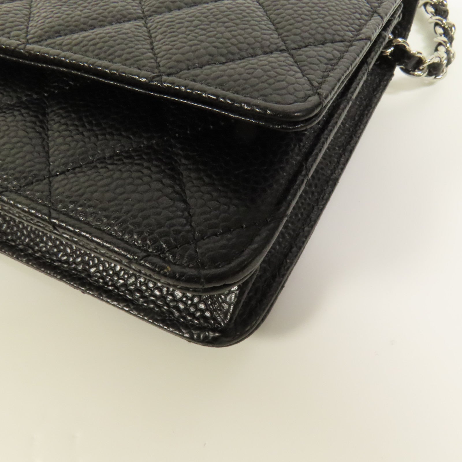 CHANEL 牛皮皮革WOC Wallet On Chain銀扣鏈帶肩背袋